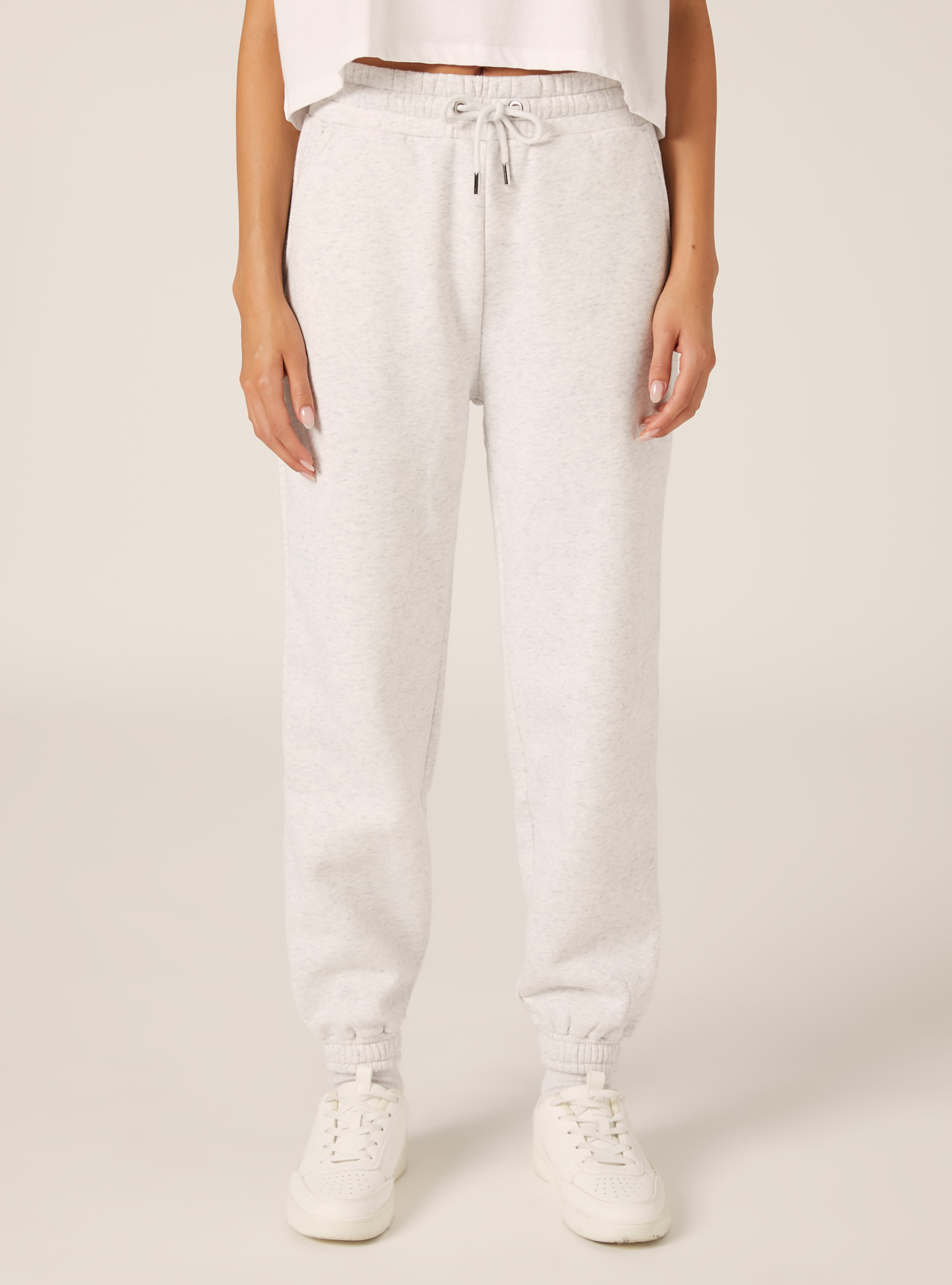 Pantalon jogger en molleton, MGY3 GREY MEL LIGHT