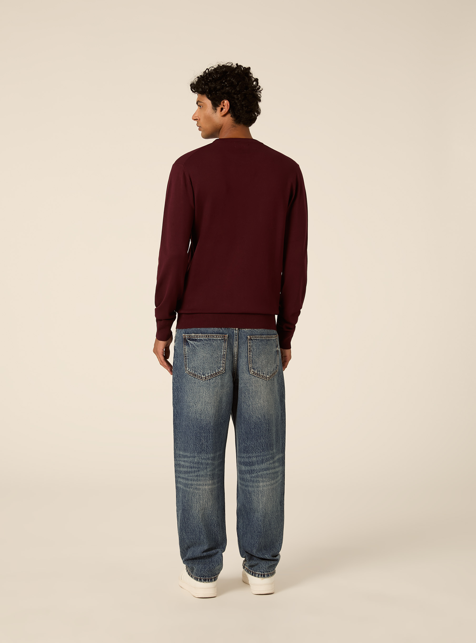 Lenzing Ecovero viscose crewneck pullover, BO1 BORDEAUX DARK