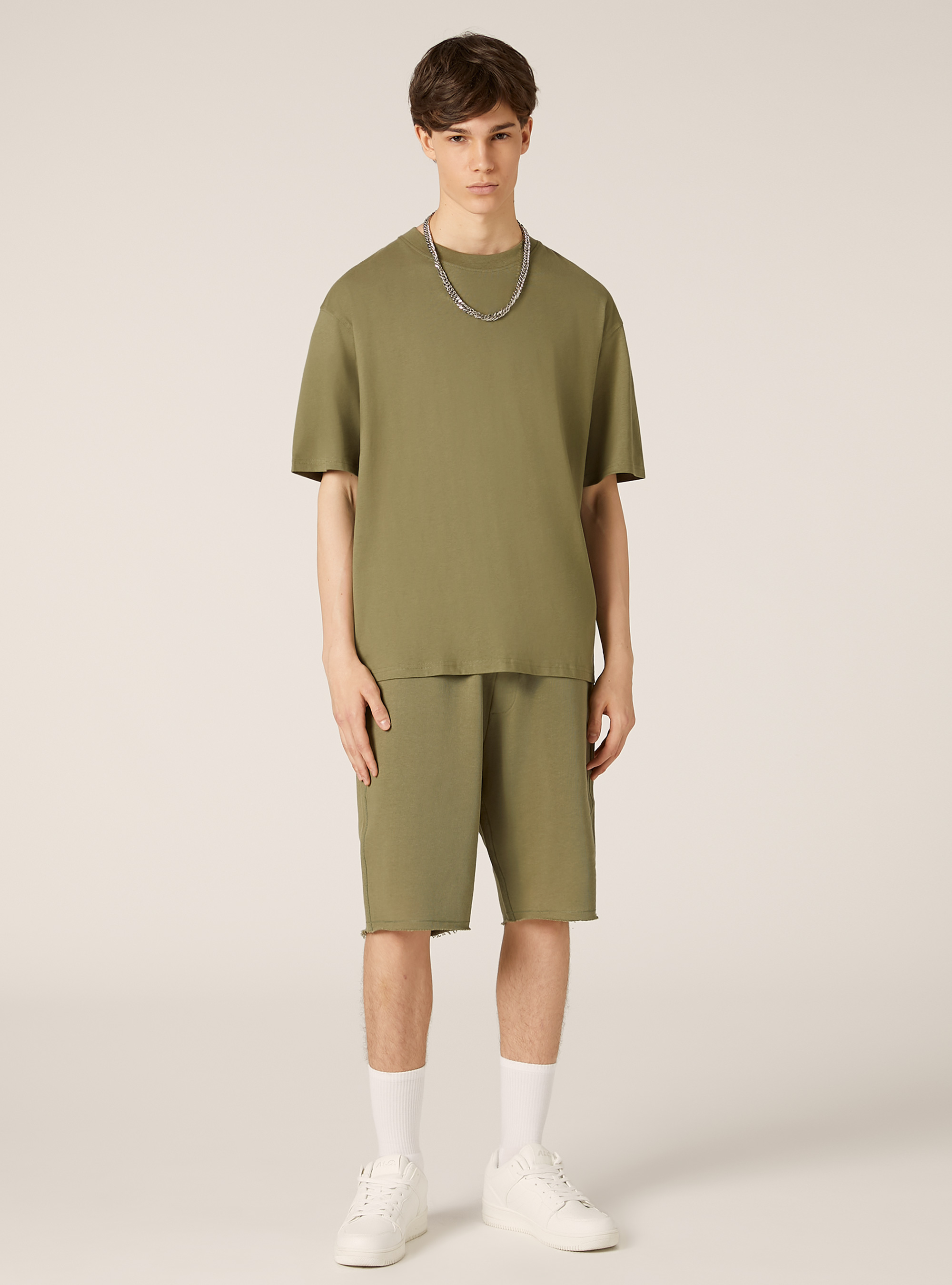 Bermuda jogger de algod&oacute;n, KY2 KAKY MEDIUM