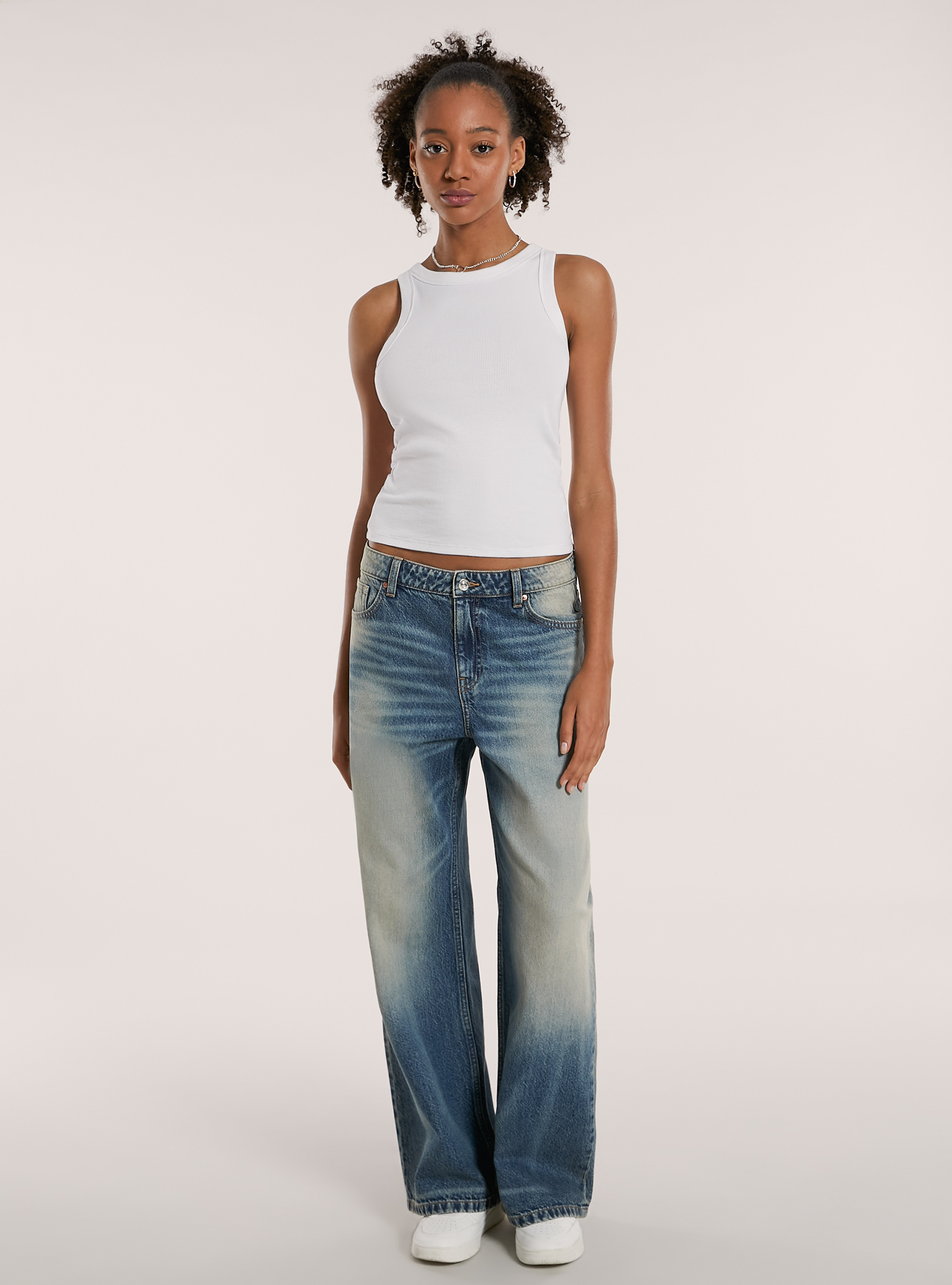 Jean de coupe ample, D004 MEDIUM LIGHT BLUE