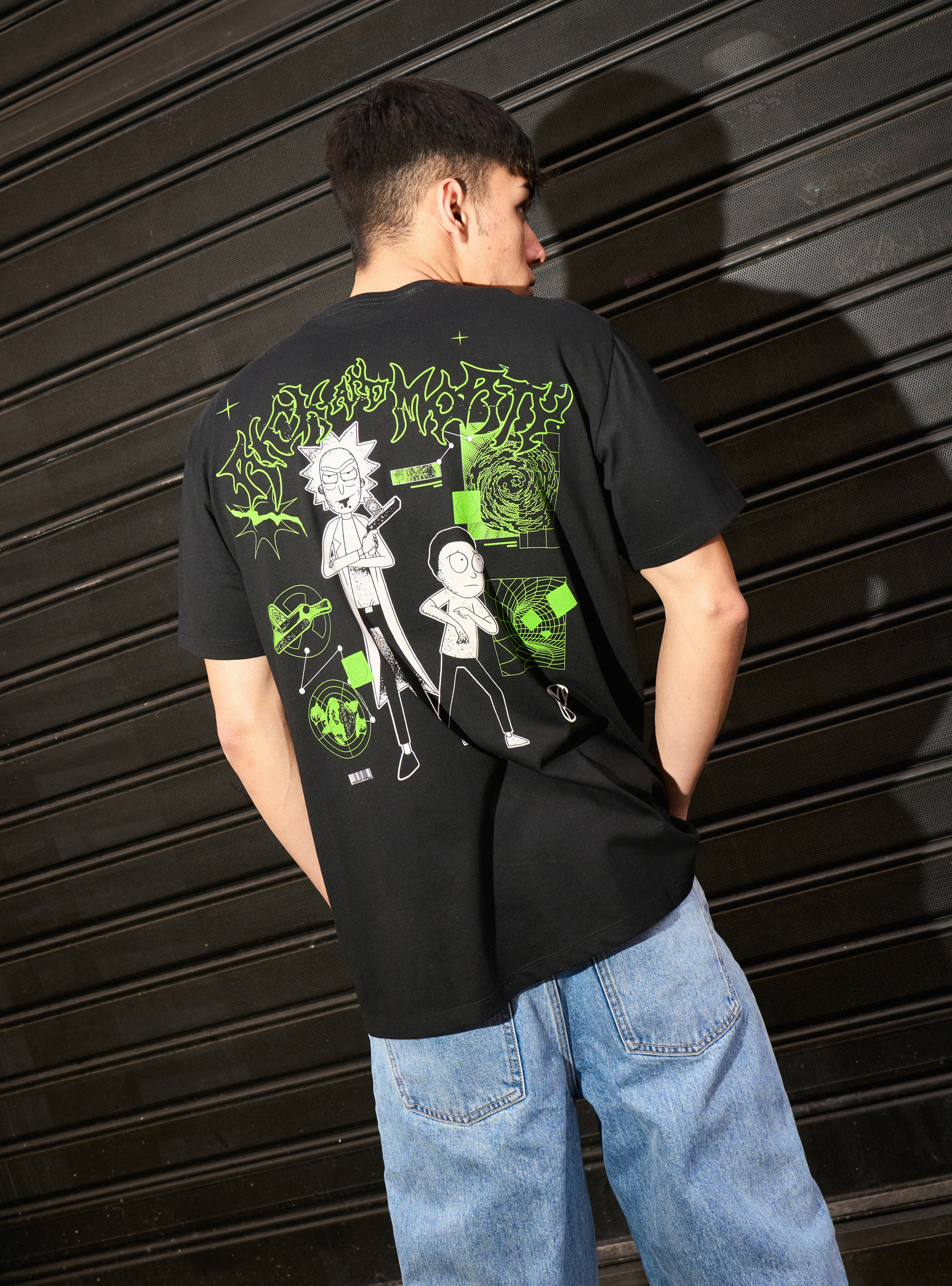 T-shirt rick and morty, BK1 BLACK