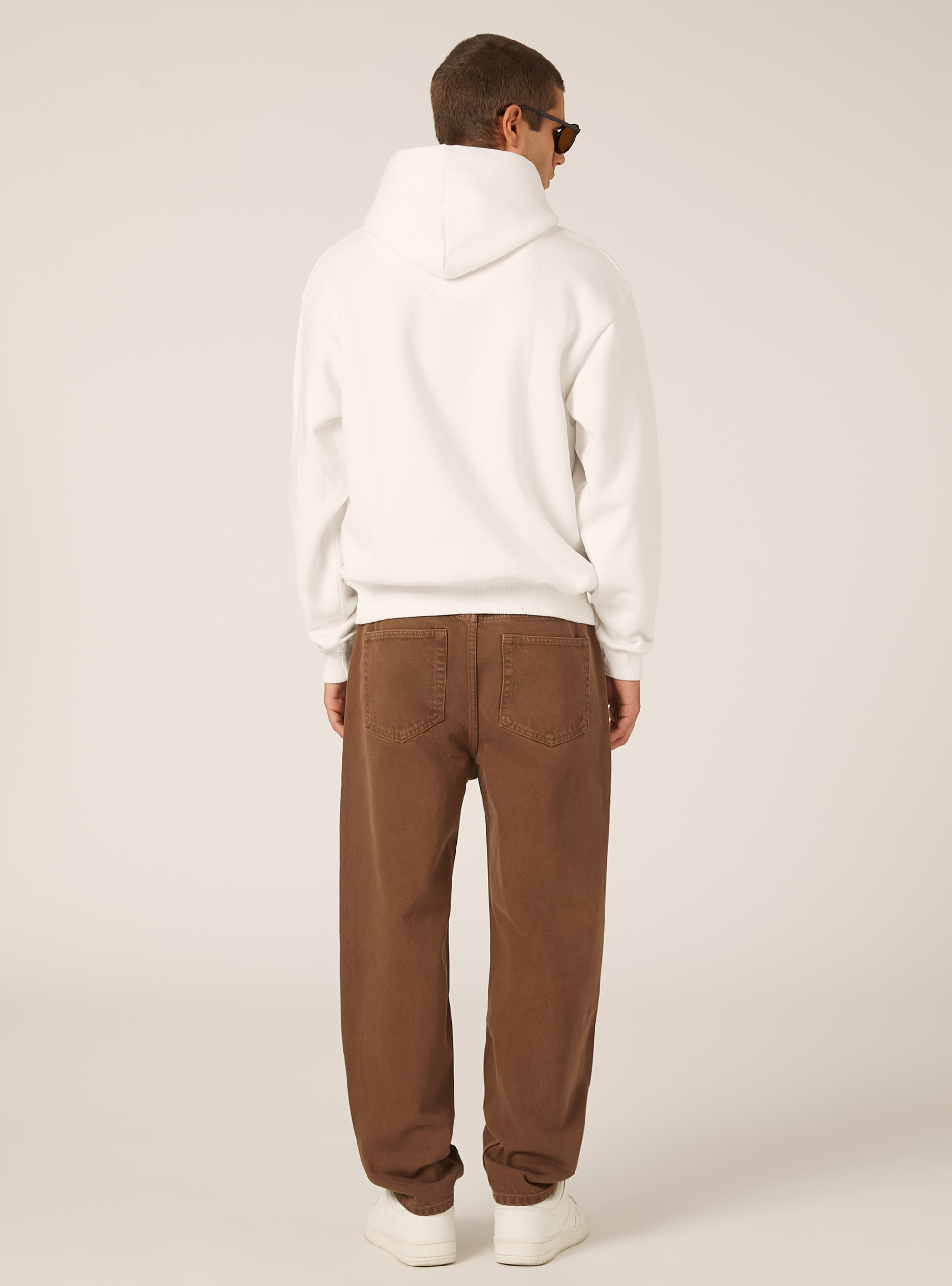 Sweat &agrave; capuche coupe boxy, WH2 WHITE