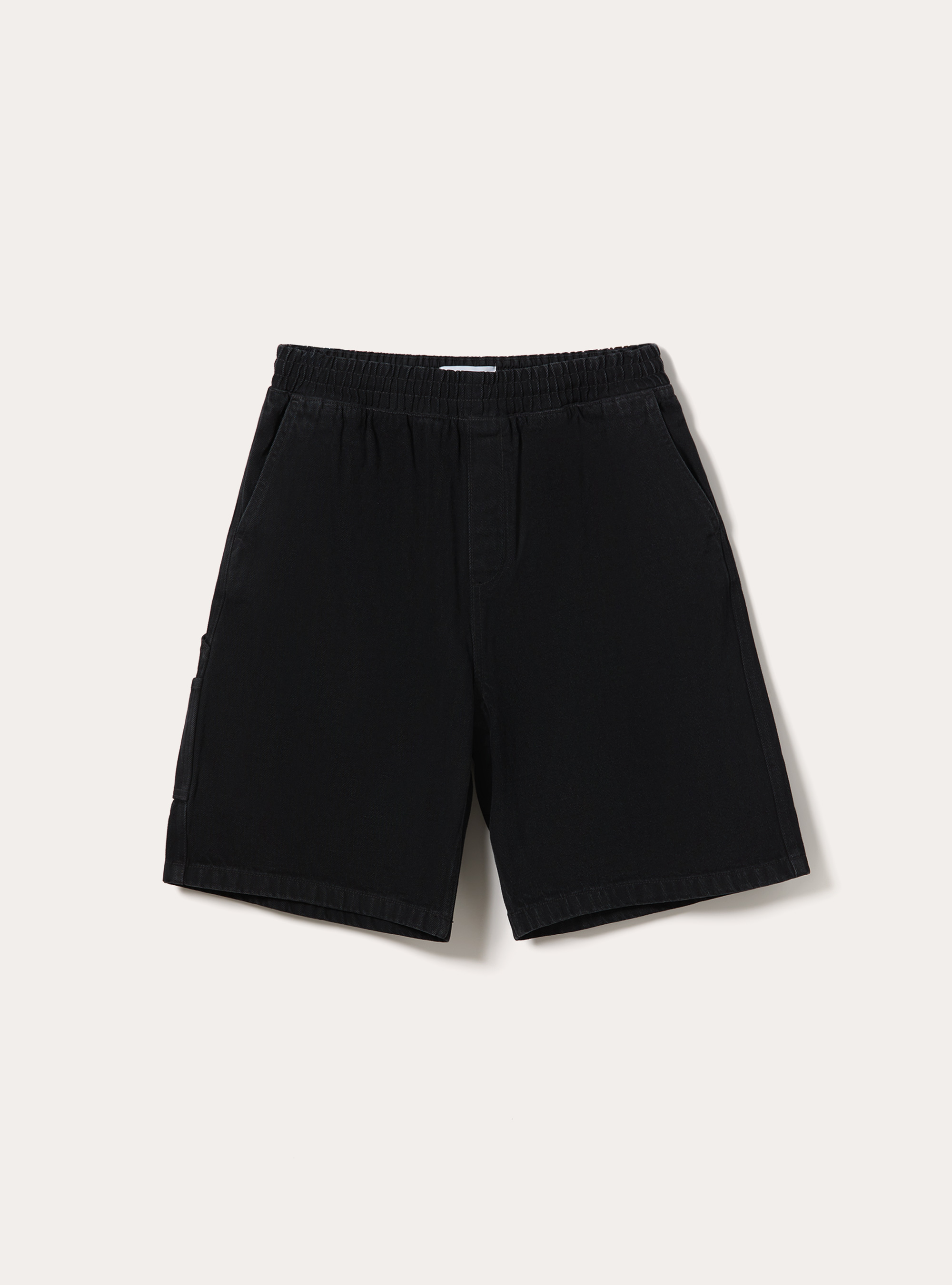 Elasticated Waist Carpenter Bermuda Shorts, BK1 BLACK
