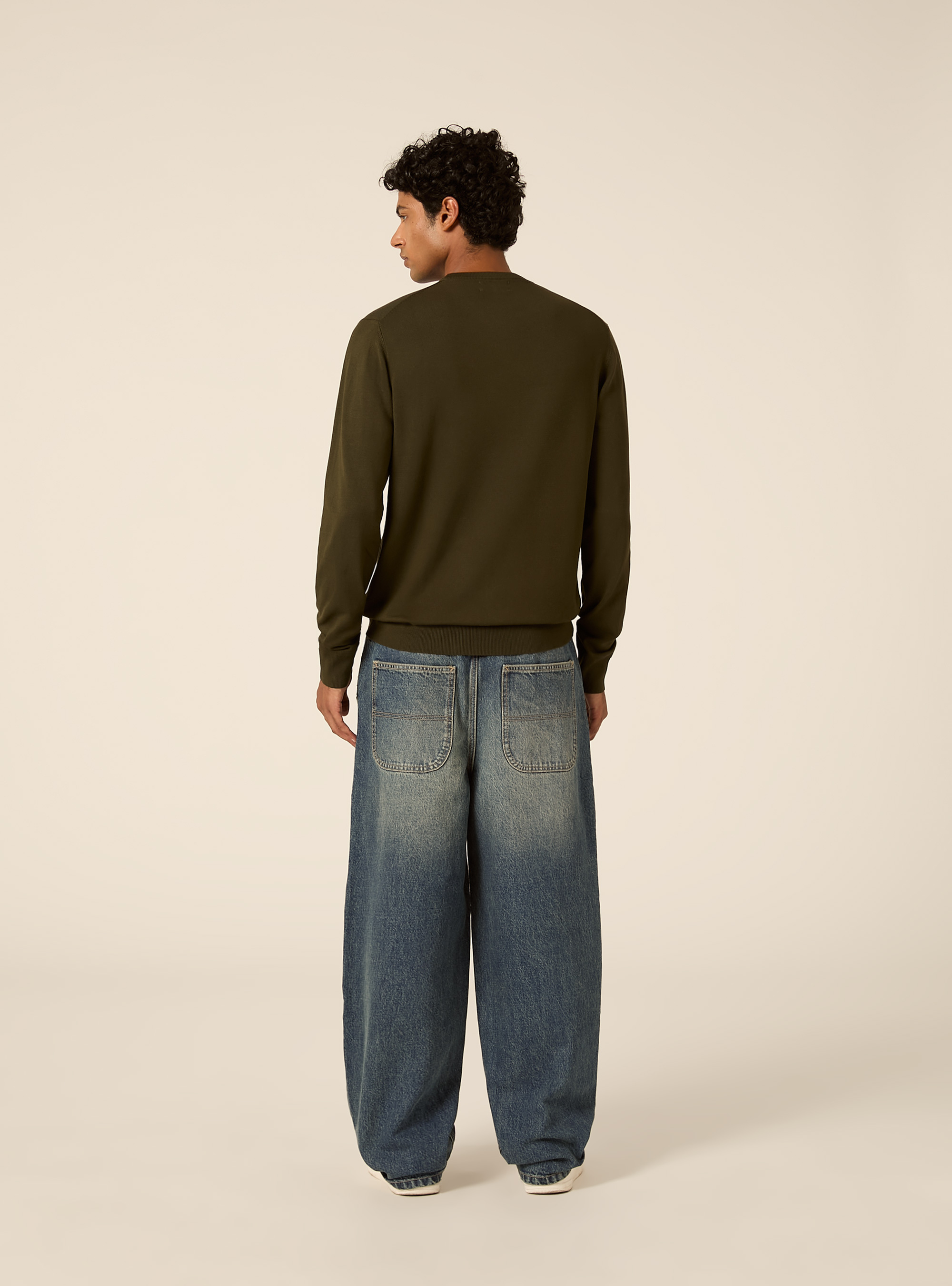 Jersey de cuello redondo en viscosa Lenzing Ecovero, KY1 KAKY DARK
