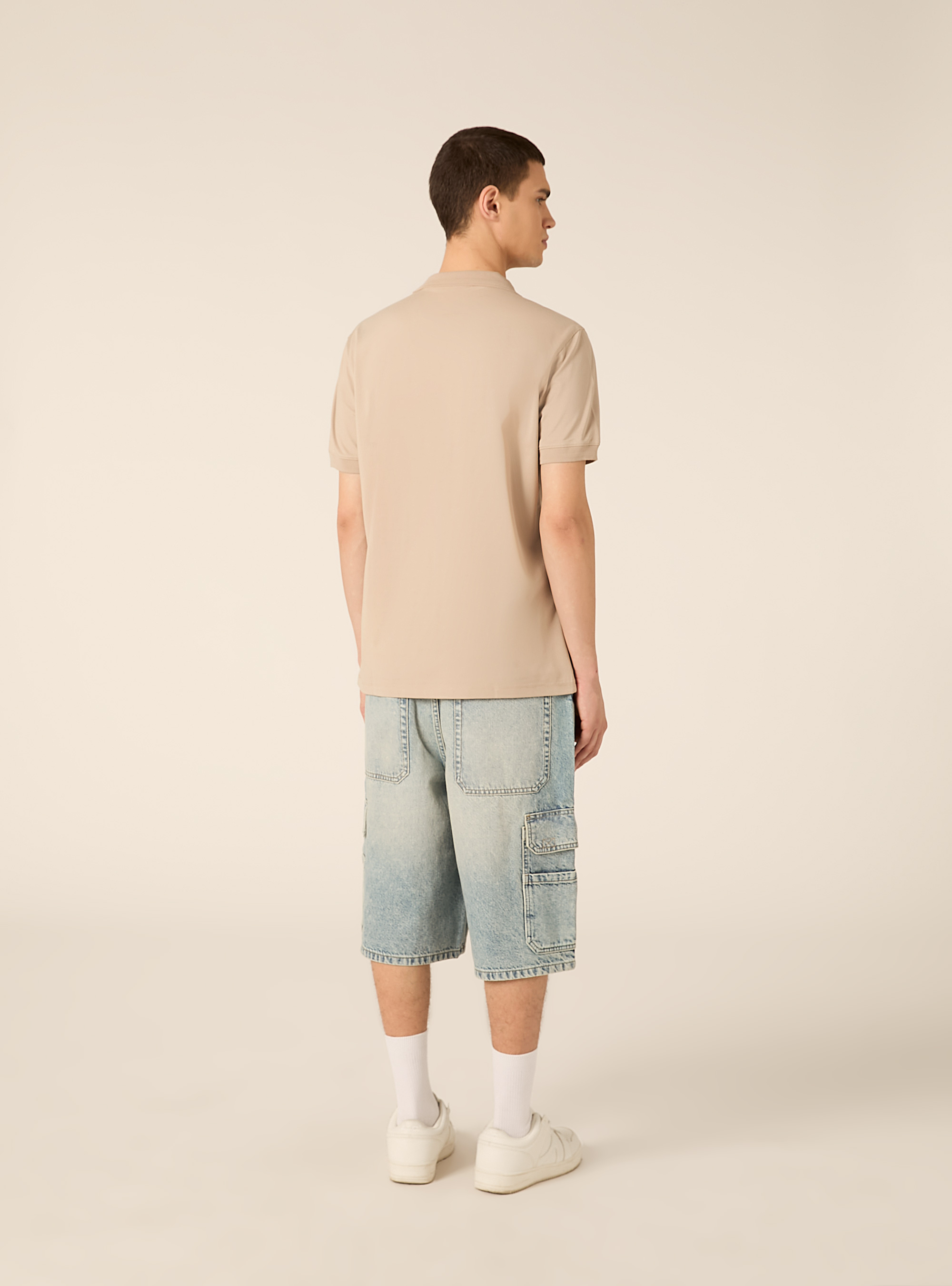 Polo AIRes en piqu&eacute; el&aacute;stico, BG2 BEIGE MEDIUM