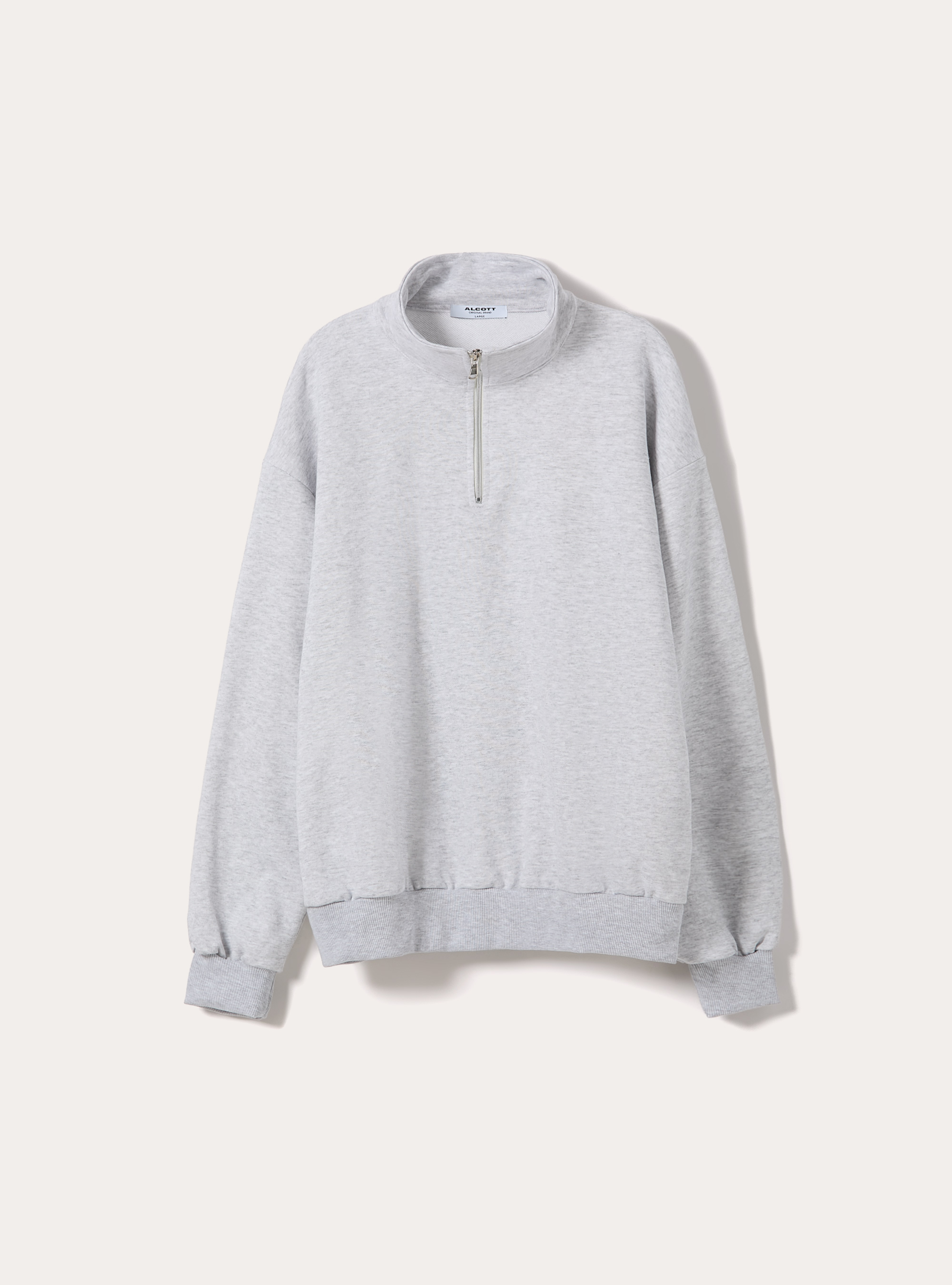 felpa box fit, GRIGIO CHIARO MELANGE