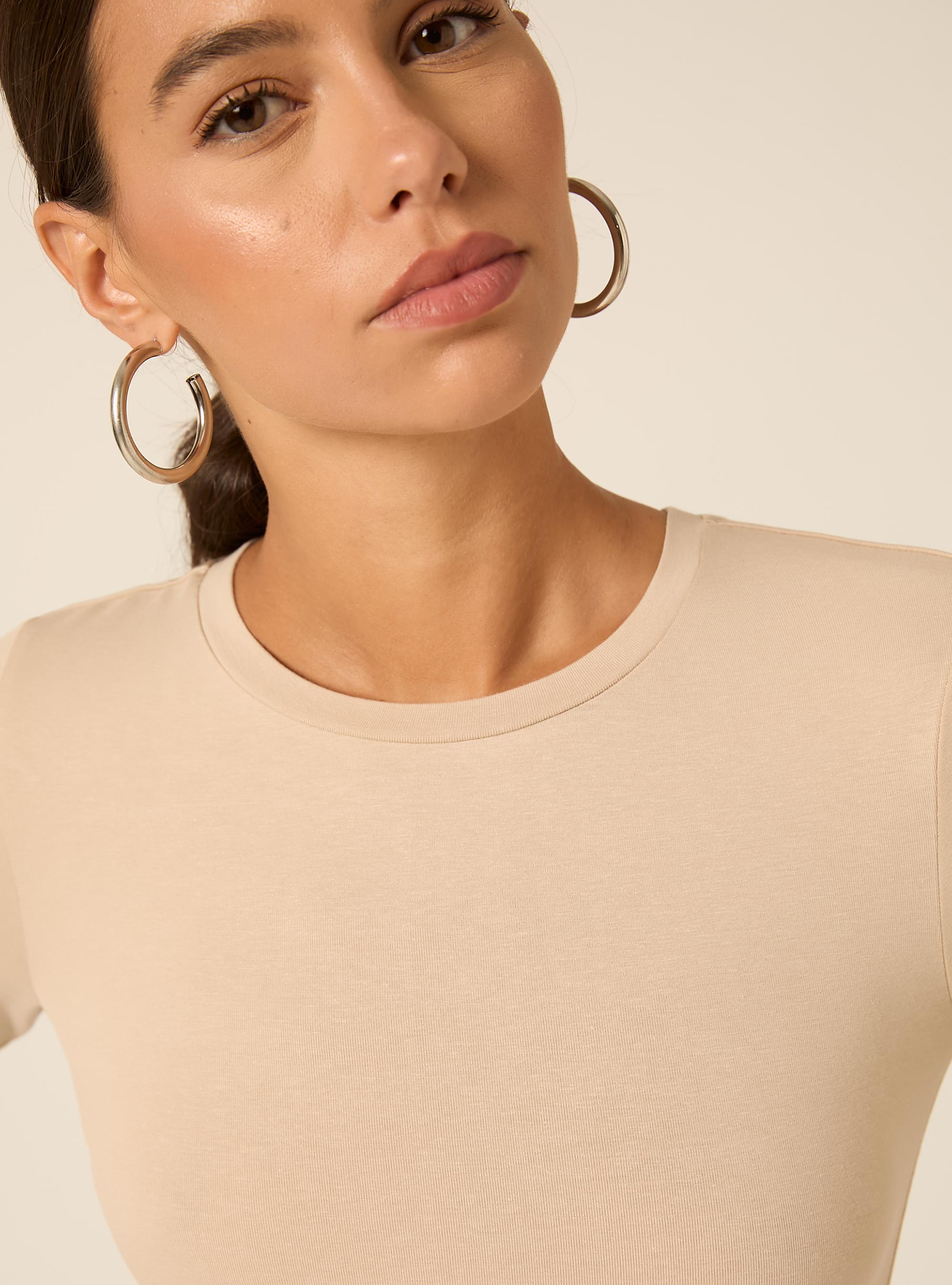 Long Sleeve Crew Neck Body, BG3 BEIGE LIGHT