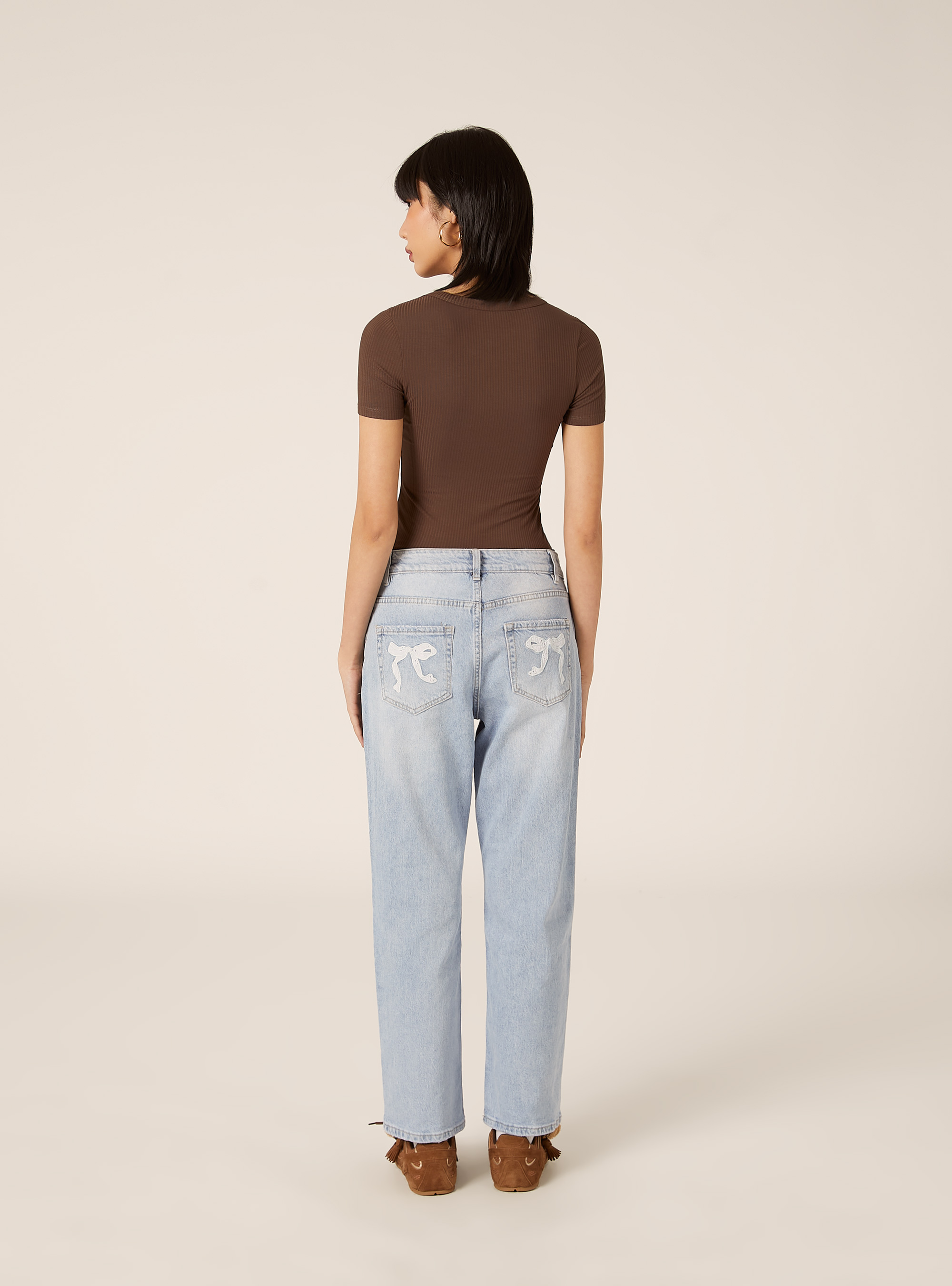Kurz&auml;rmeliger gerippter Body, BR2 BROWN MEDIUM