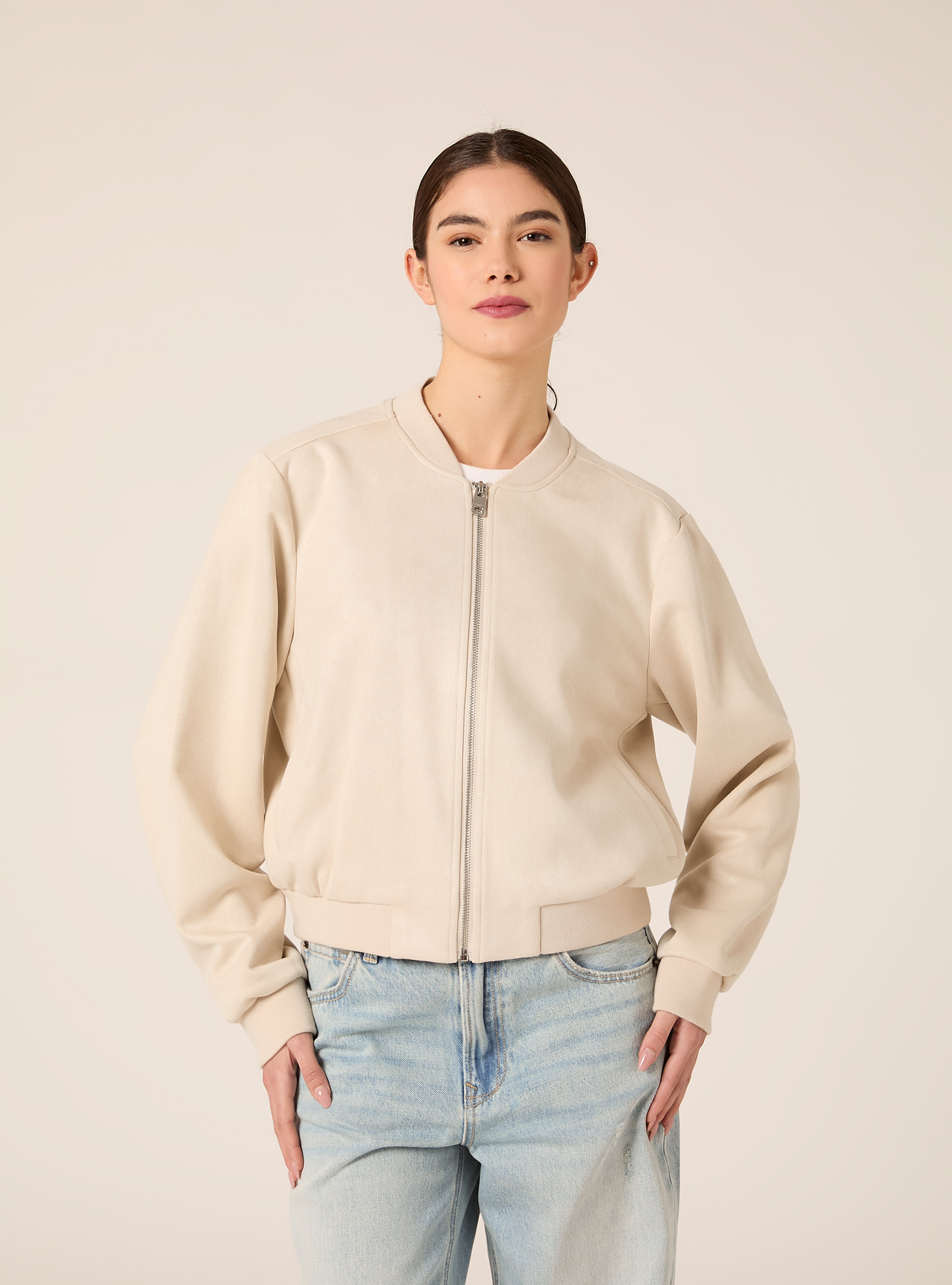 Bomberjacke aus Wildleder, SA2 SAND MEDIUM