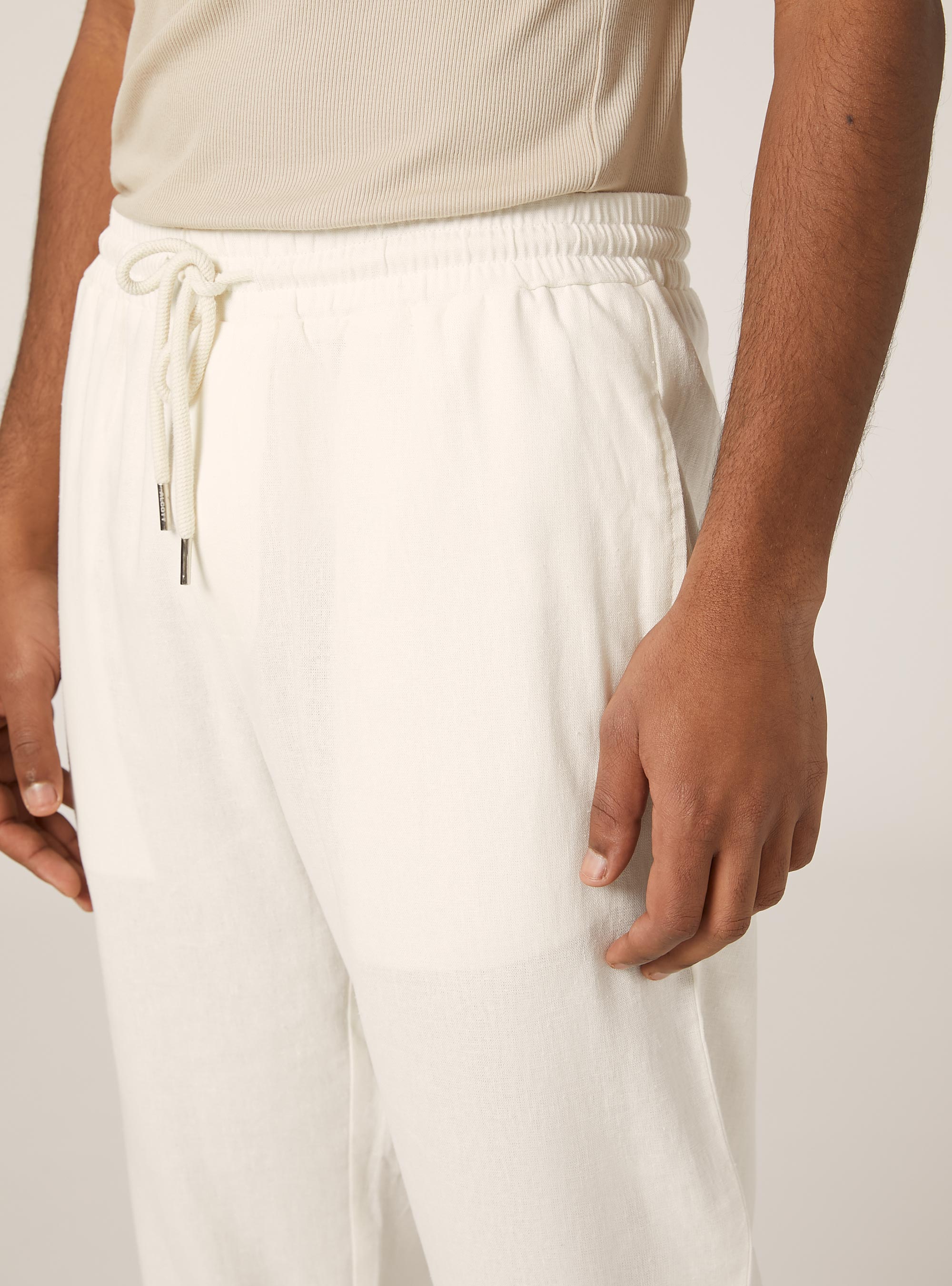 Jogginghose aus Leinenmischung, WH2 WHITE