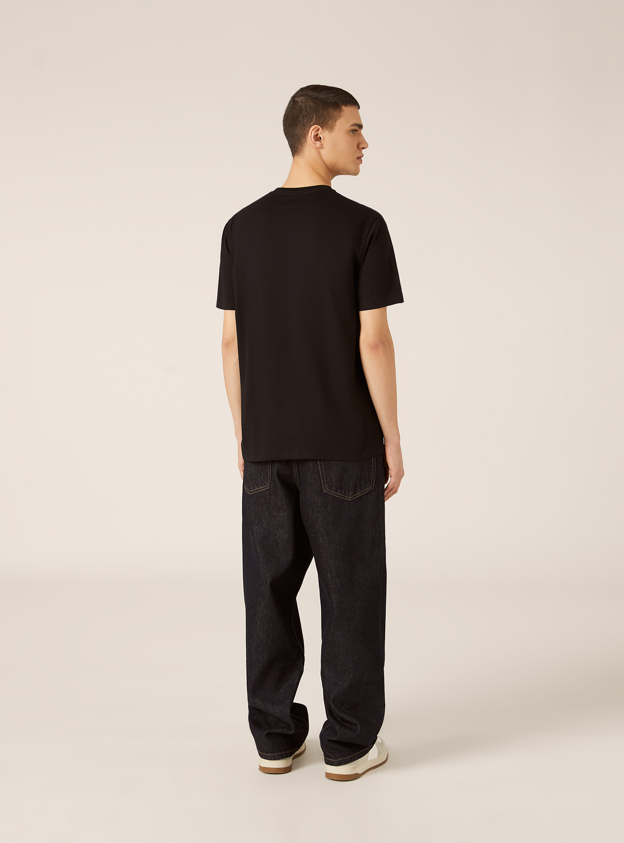 Camiseta b&aacute;sica de algod&oacute;n, BK1 BLACK