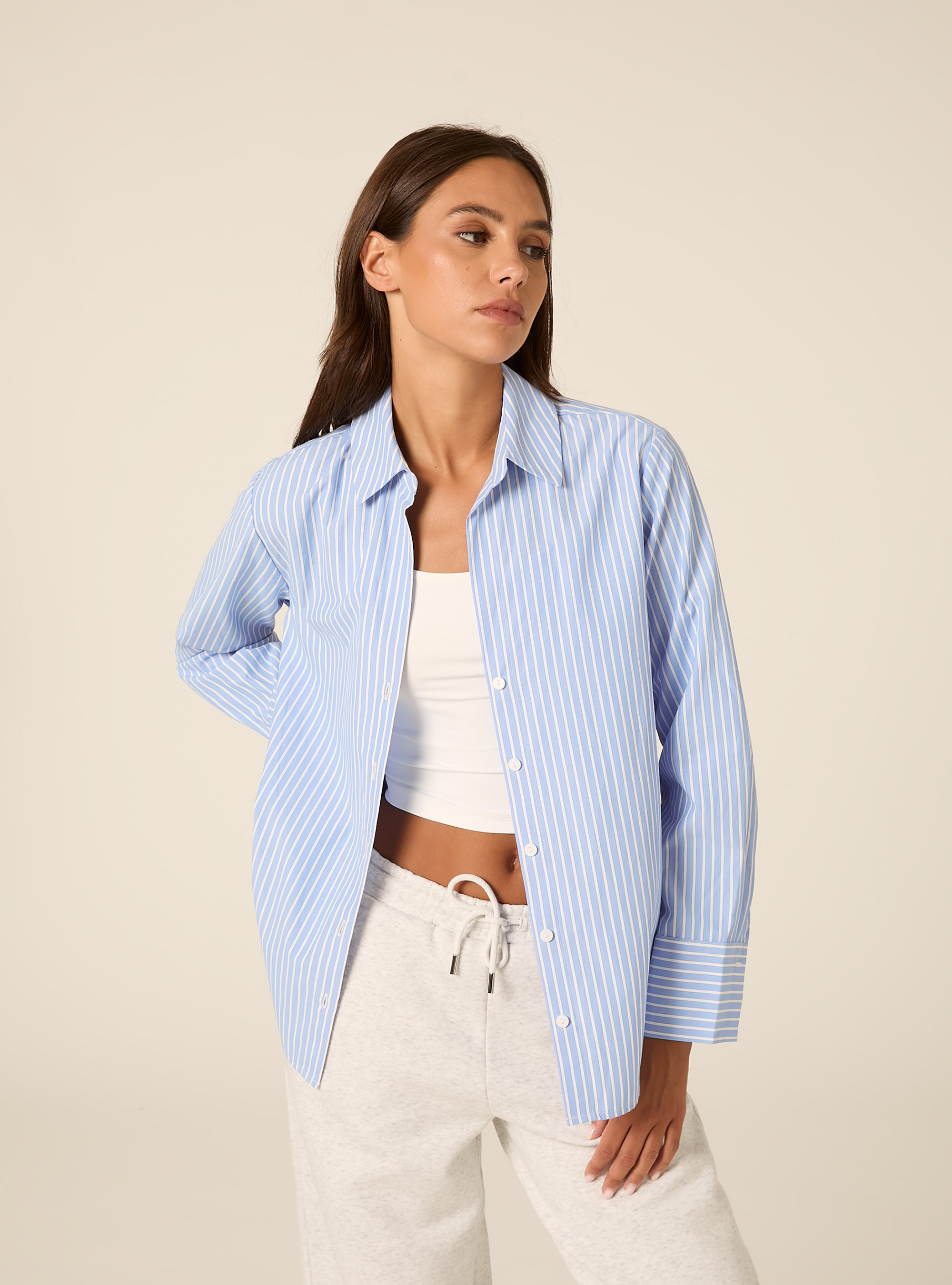 Gestreiftes Popeline-Hemd im Regular Fit, AZ2 AZURE MEDIUM