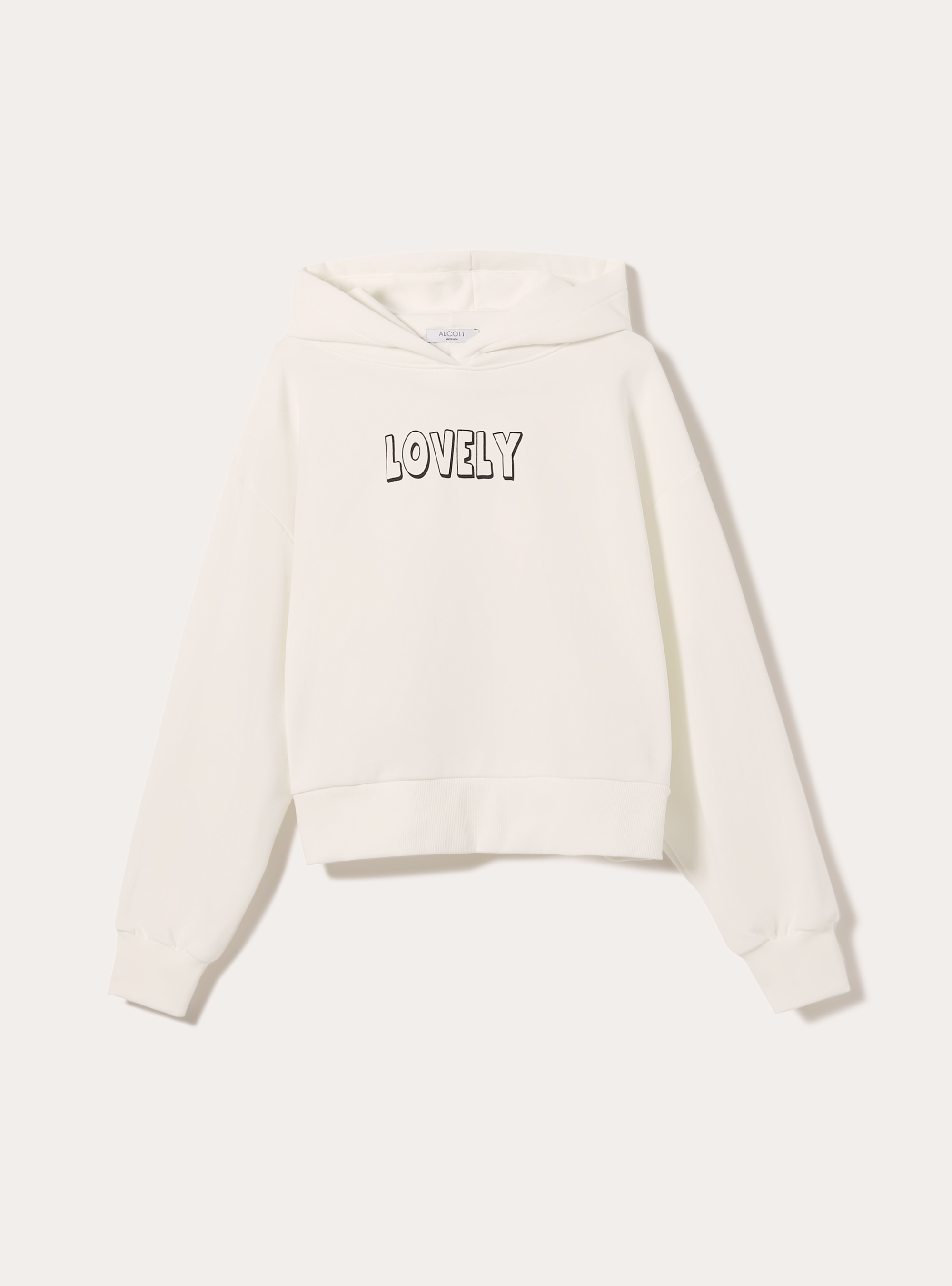 Sweatshirt court avec imprim&eacute; Teddy, WH2 WHITE