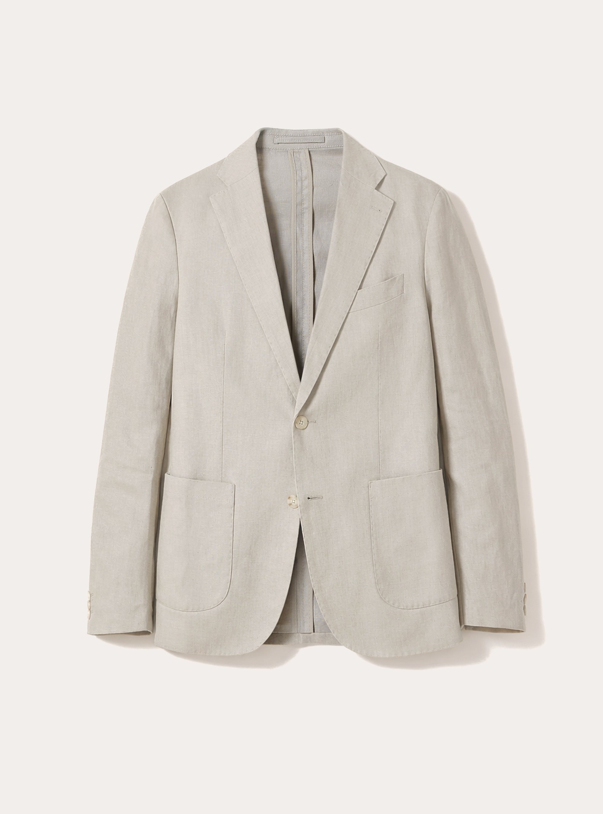 Single-breasted jacket in pure linen, BG3 BEIGE LIGHT