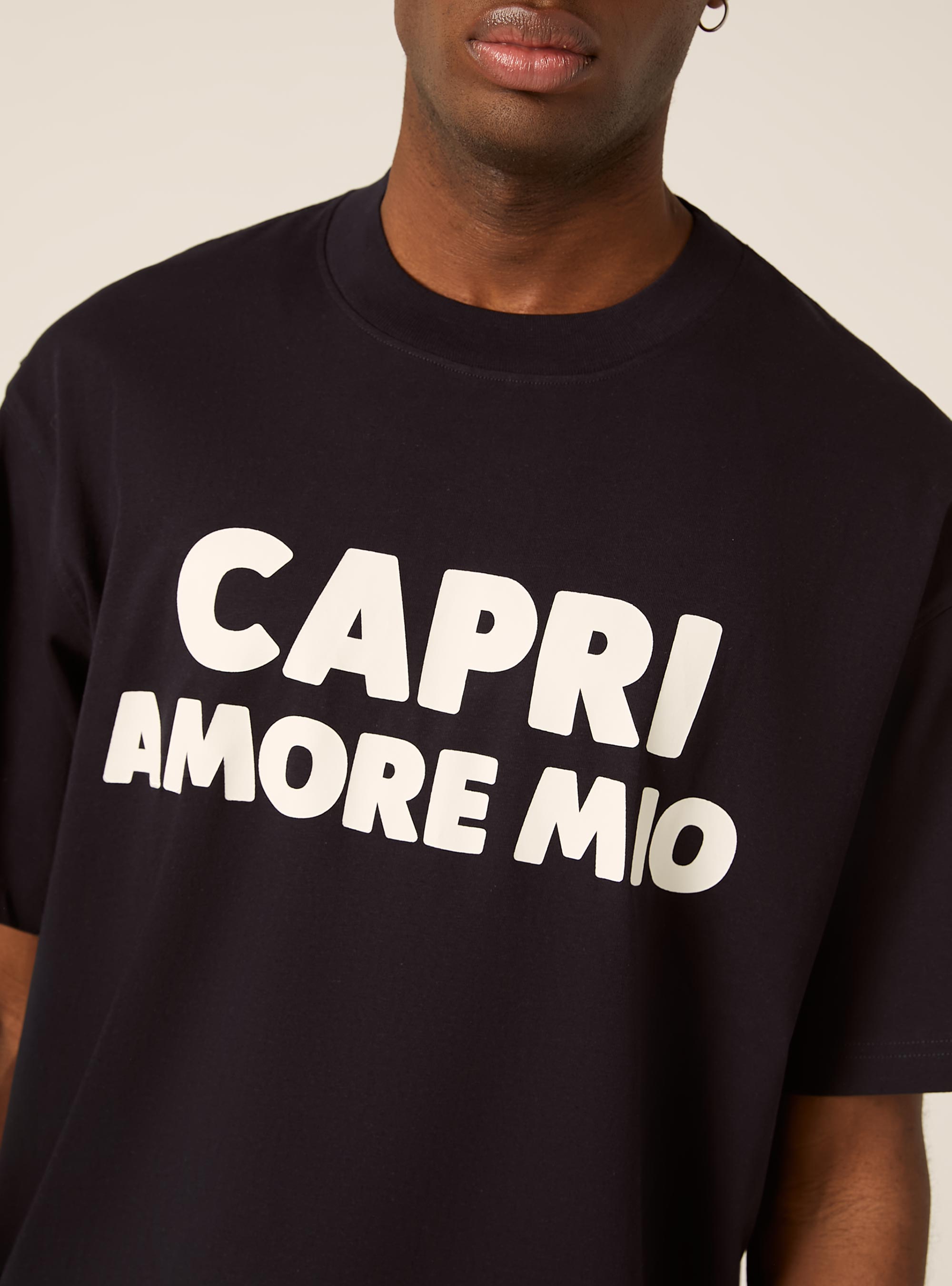 Maglietta boxy fit Capri Amore mio, NAVY SCURO
