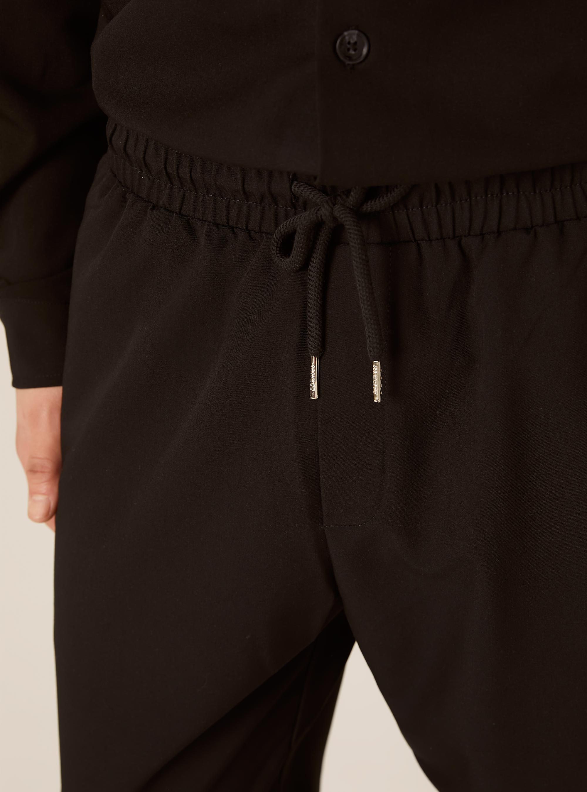 Carrot fit jogger pants, BK1 BLACK