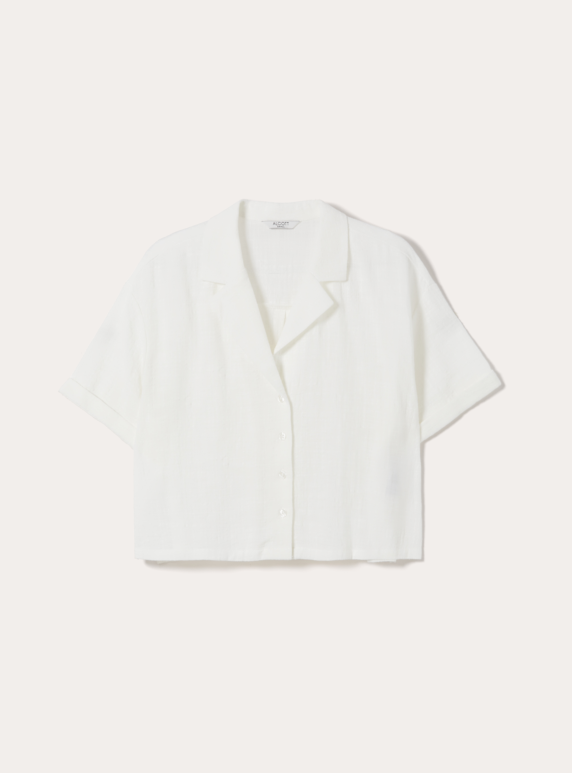 Camicia maniche corte crop, WH2 WHITE