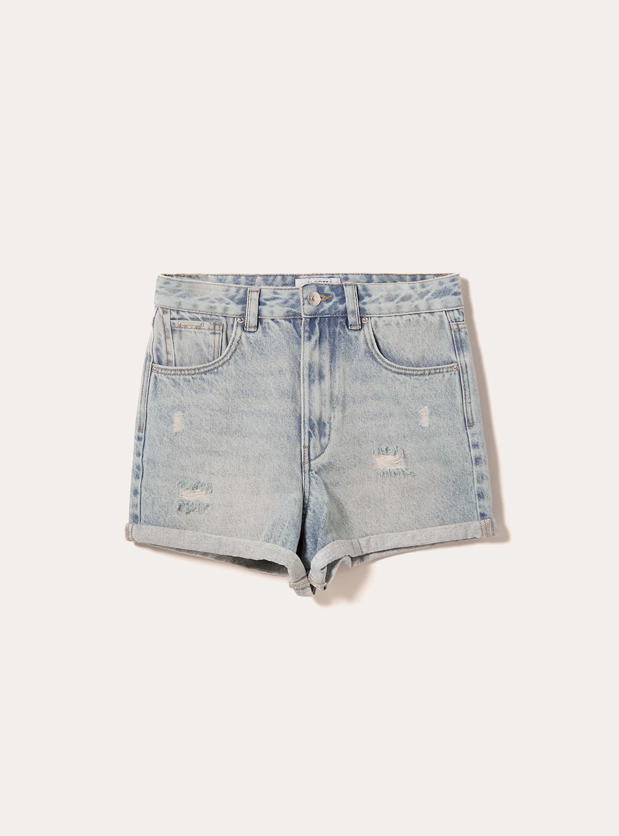 Pantal&oacute;n corto vaquero mom fit, D006 AZURE