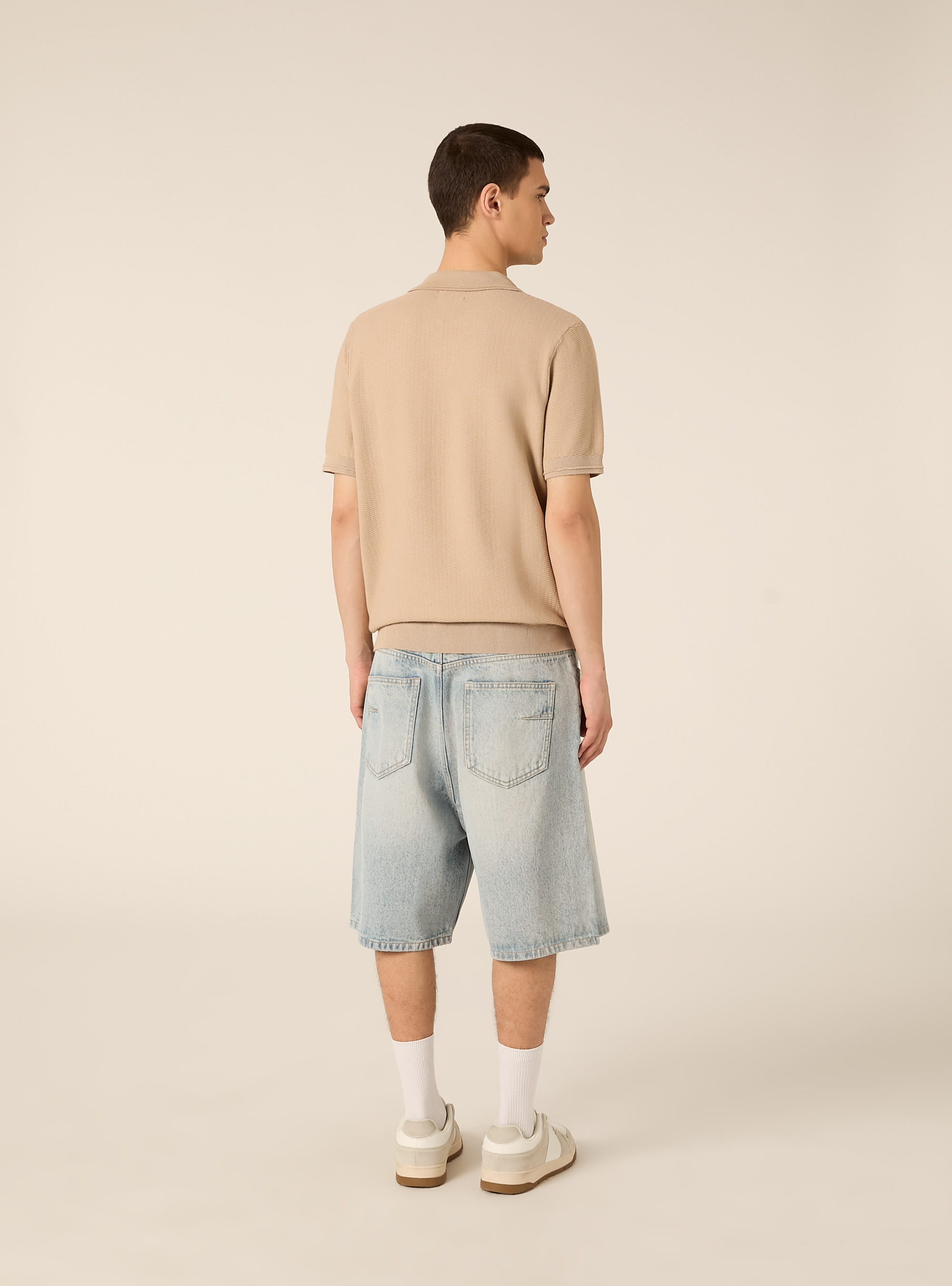 Polo derby in maglia, BEIGE MEDIO
