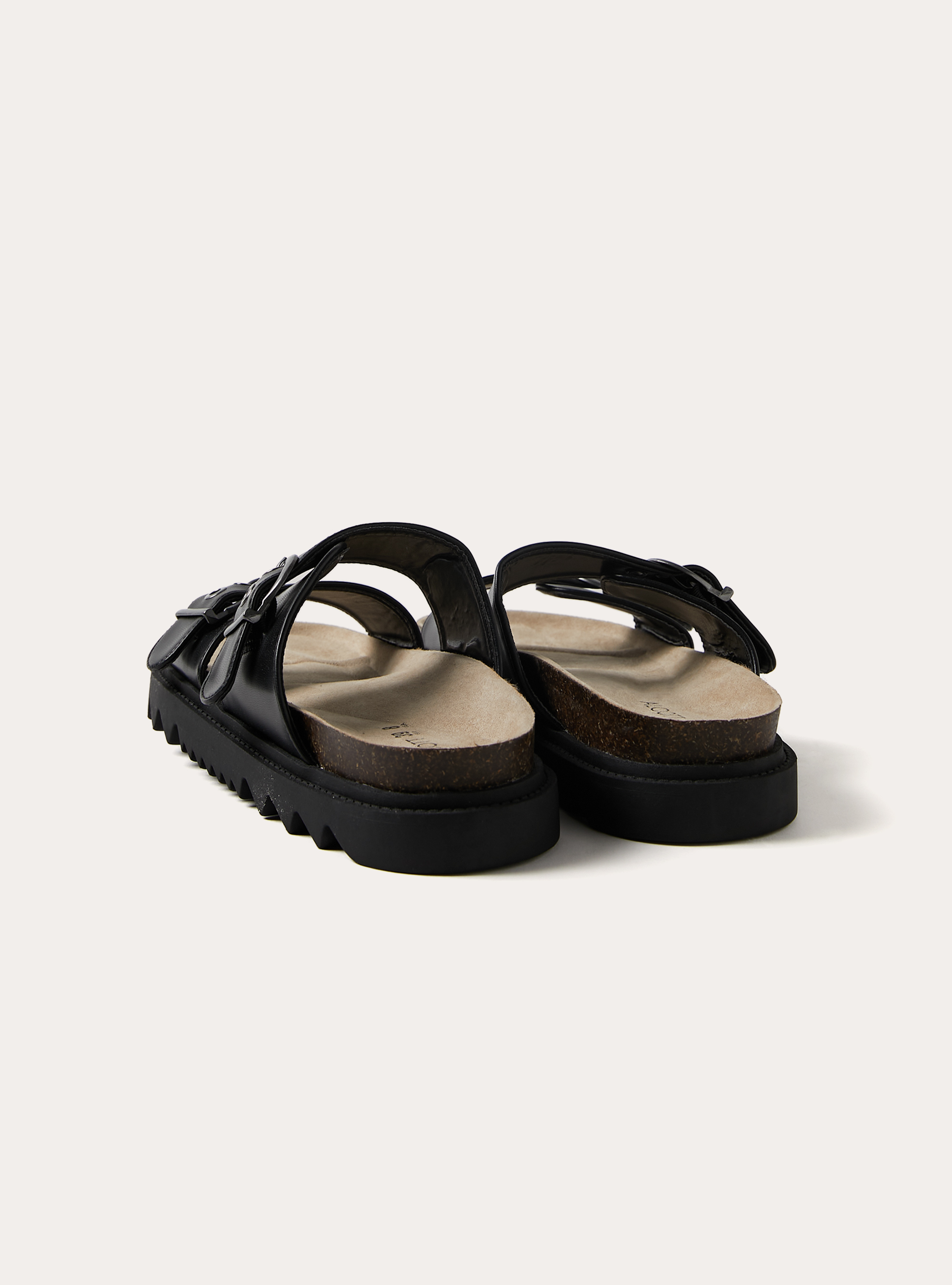 Sandales &agrave; Semelle Anatomique et Boucles, BK1 BLACK