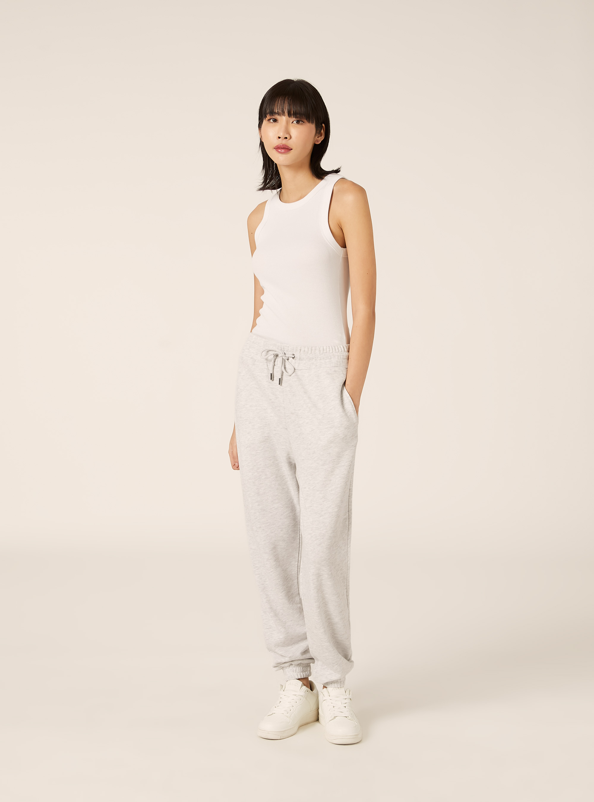 Pantalon jogger en molleton, MGY3 GREY MEL LIGHT
