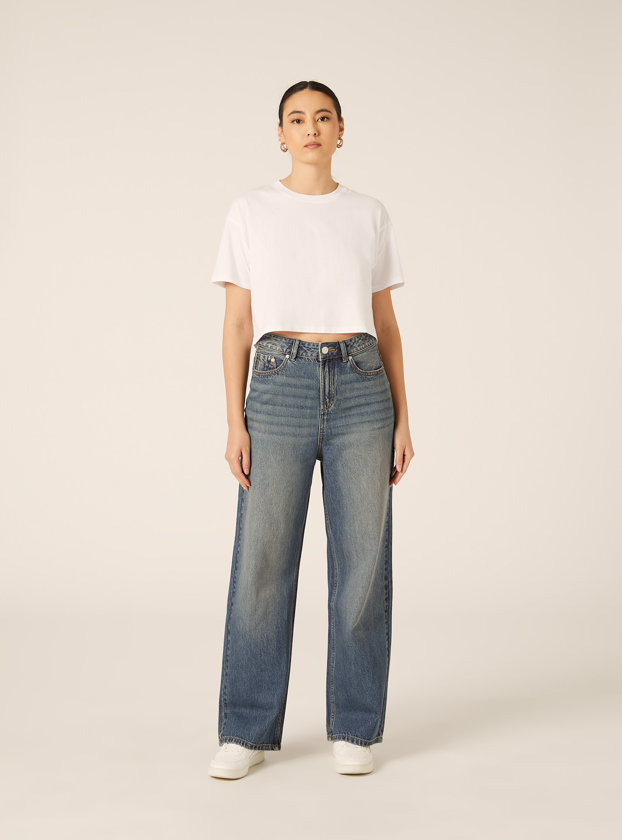 Vaqueros wide leg, D004 MEDIUM LIGHT BLUE