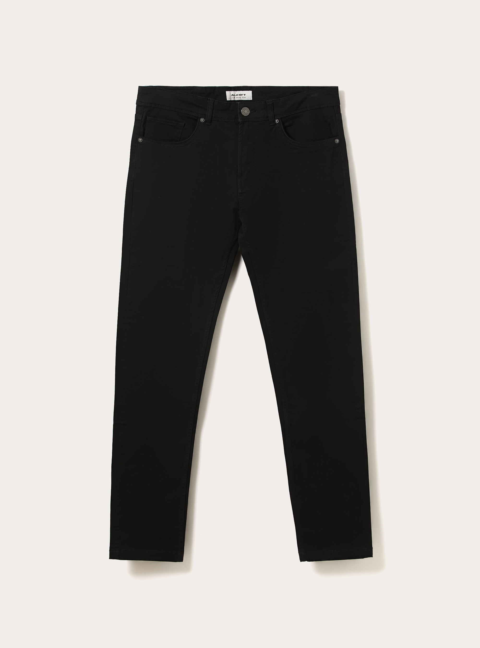 Slim fit cotton trousers, BK1 BLACK