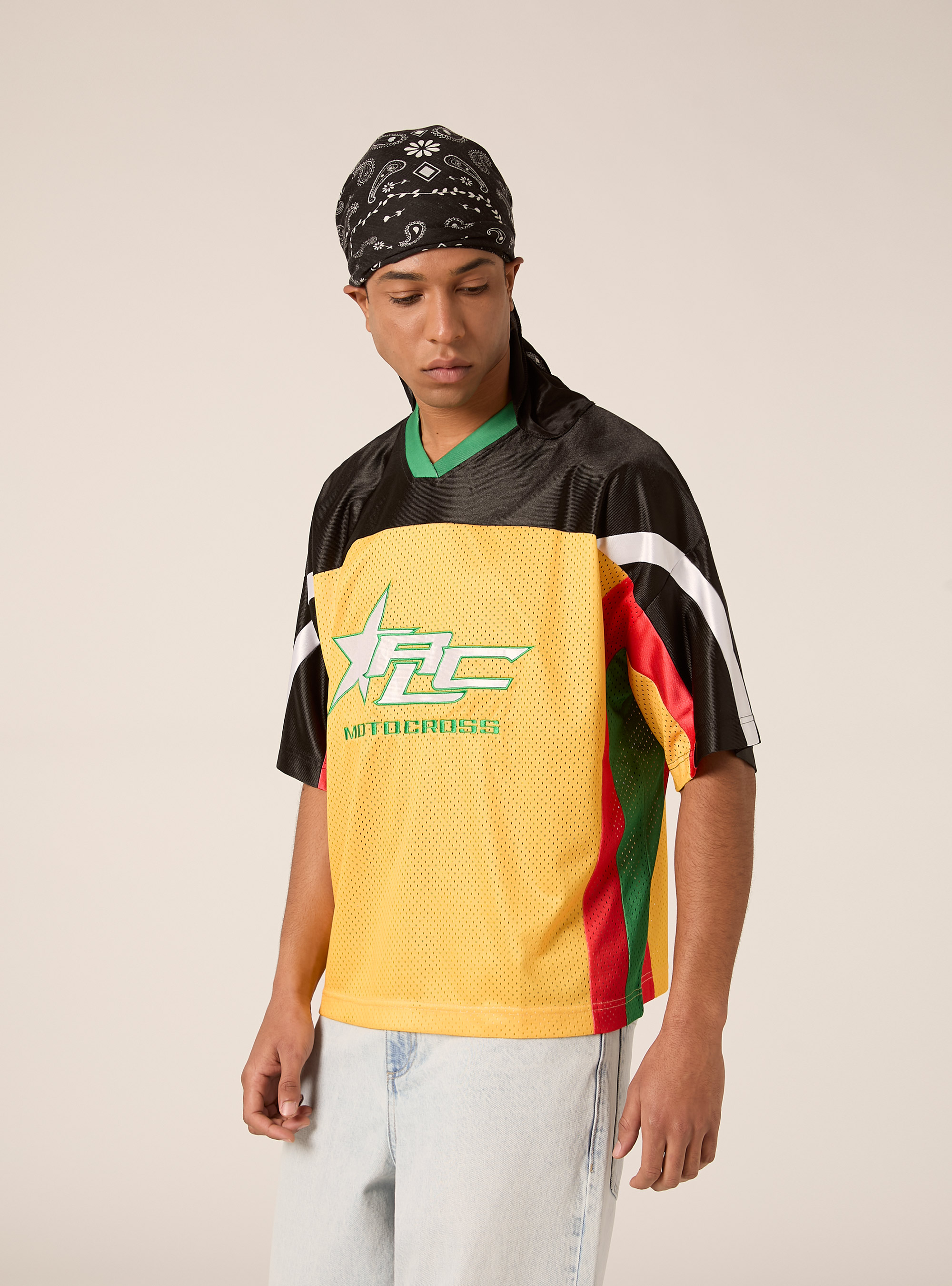 Camiseta de f&uacute;tbol con parches, YE2 YELLOW MEDIUM