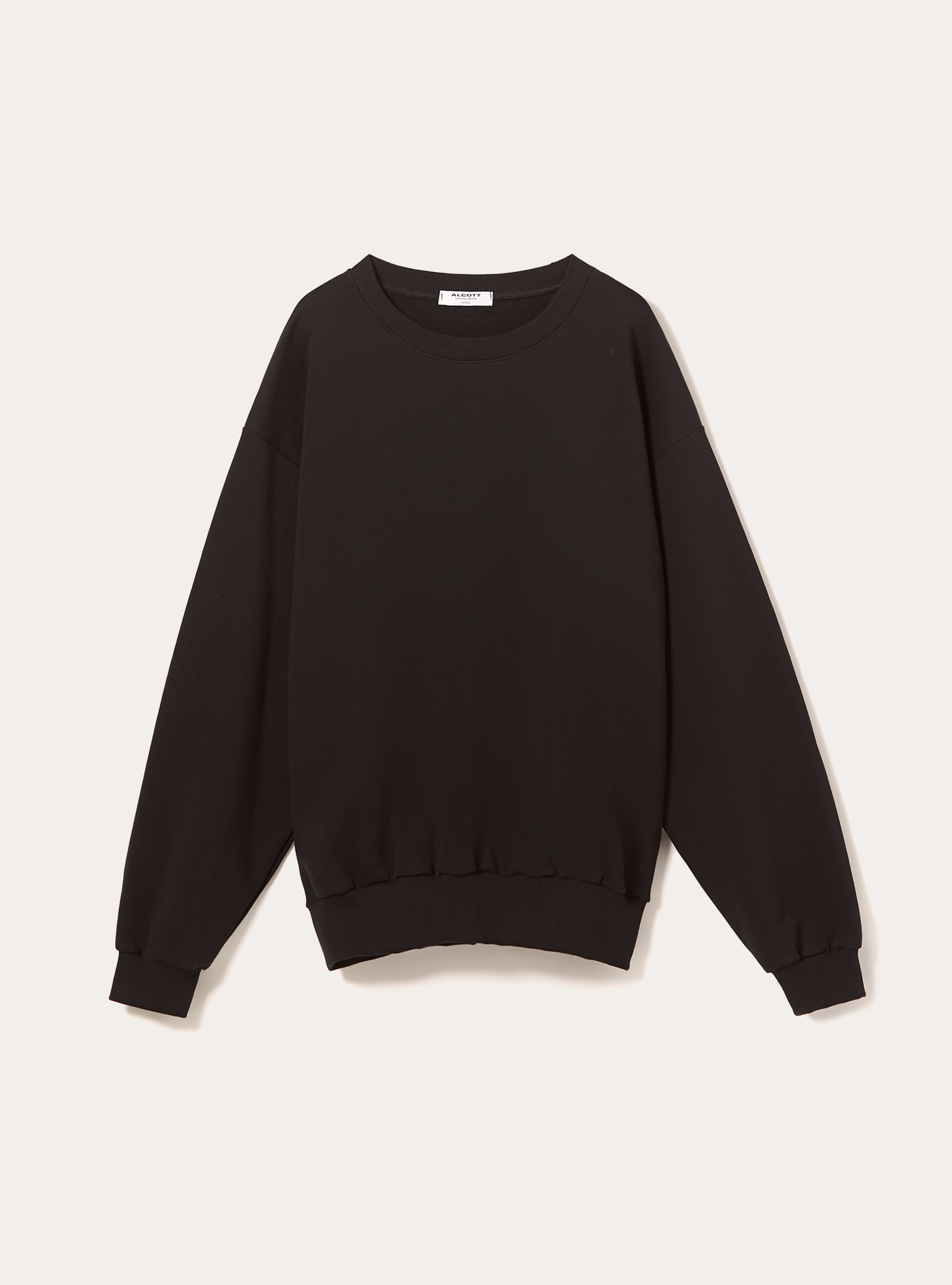 Sweat &agrave; col ras-du-cou boxy fit, BK1 BLACK