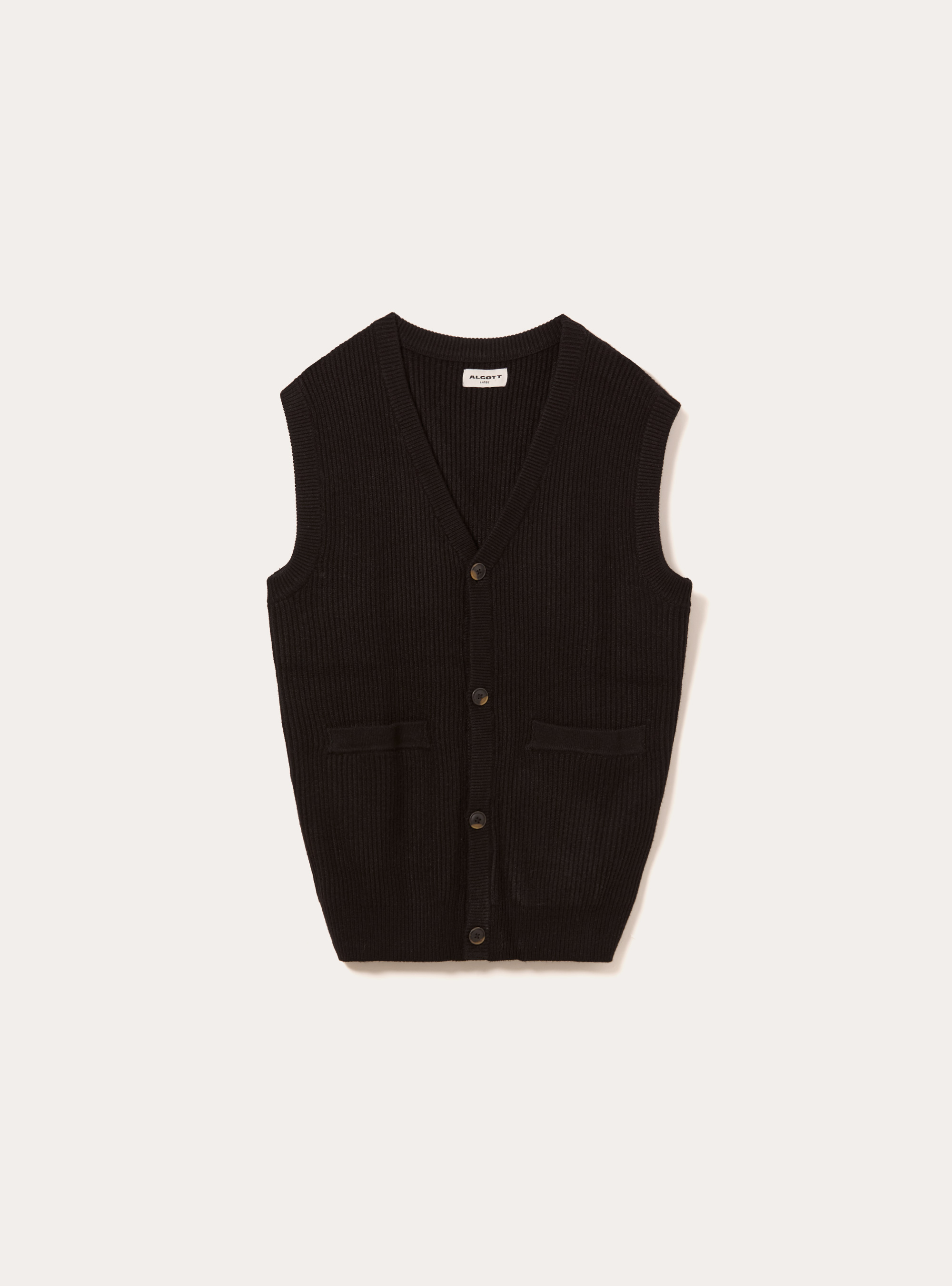 Gilet en maille avec poches, BK1 BLACK