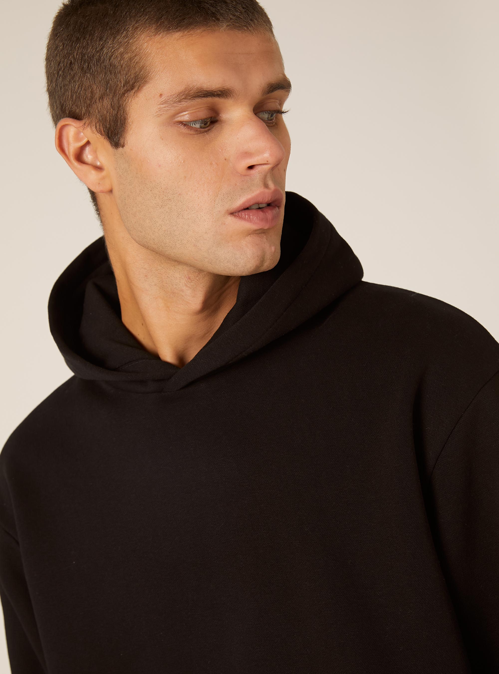 Sweat &agrave; capuche coupe boxy, BK1 BLACK