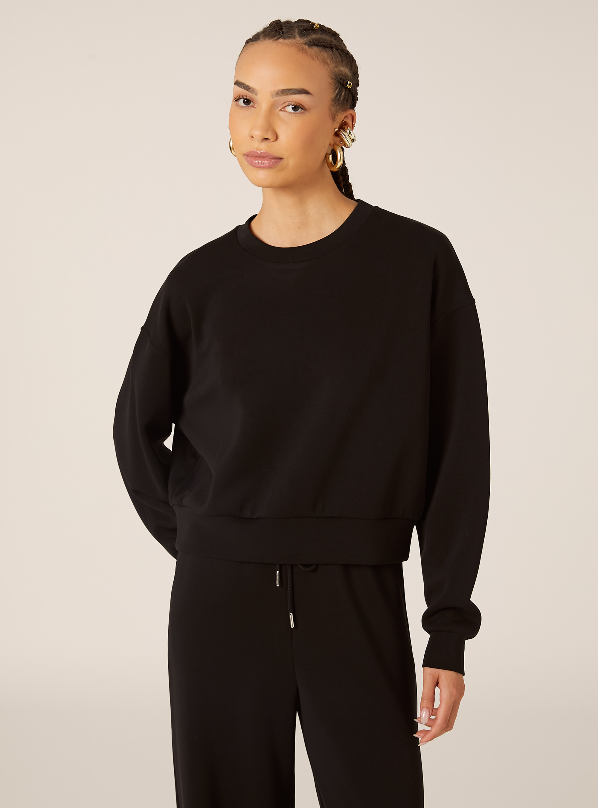 Soft-Touch-Sweatshirt, BK1 BLACK