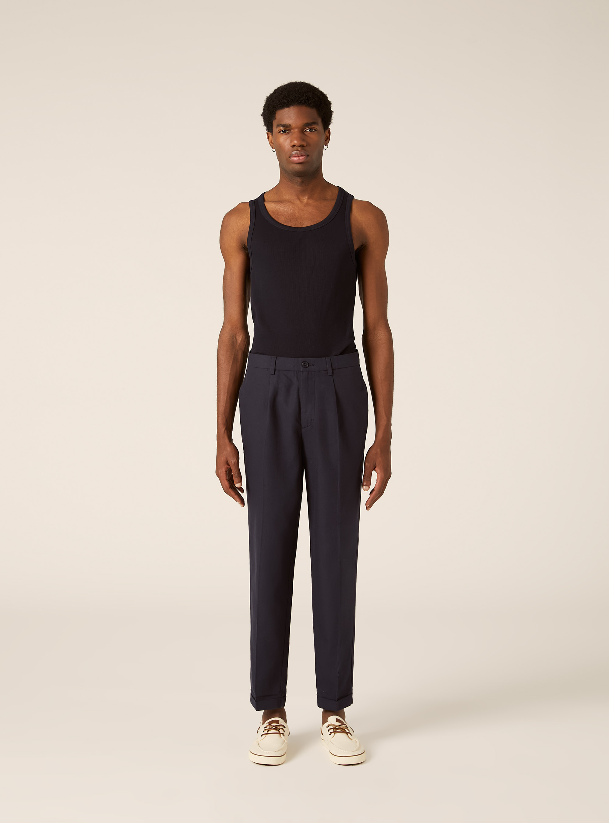 Lightweight Tailored Linen Blend Trousers, NA1 NAVY DARK