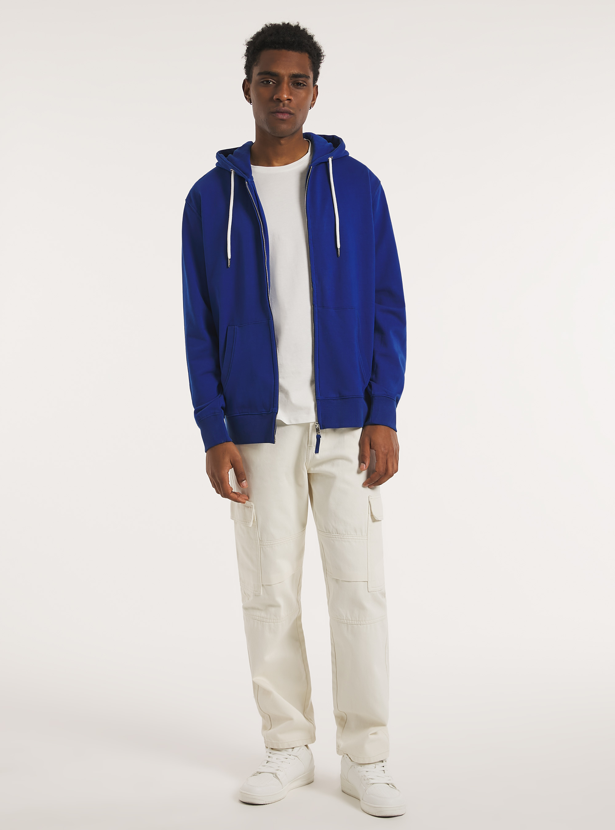 Zip et sweat &agrave; capuche en coton, RY1 ROYALE DARK