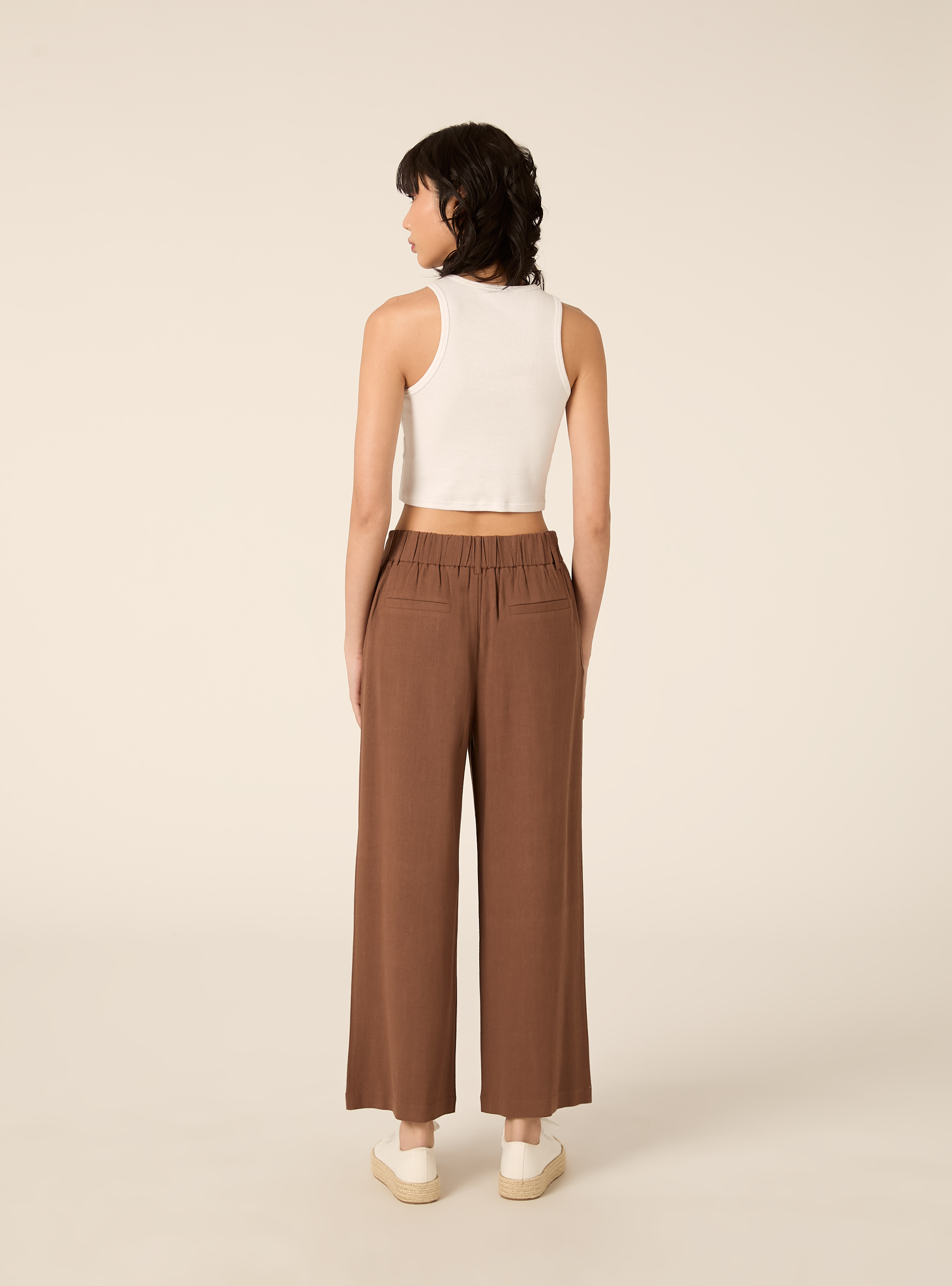 Weit geschnittene Hose aus Leinenmischgewebe, BR2 BROWN MEDIUM