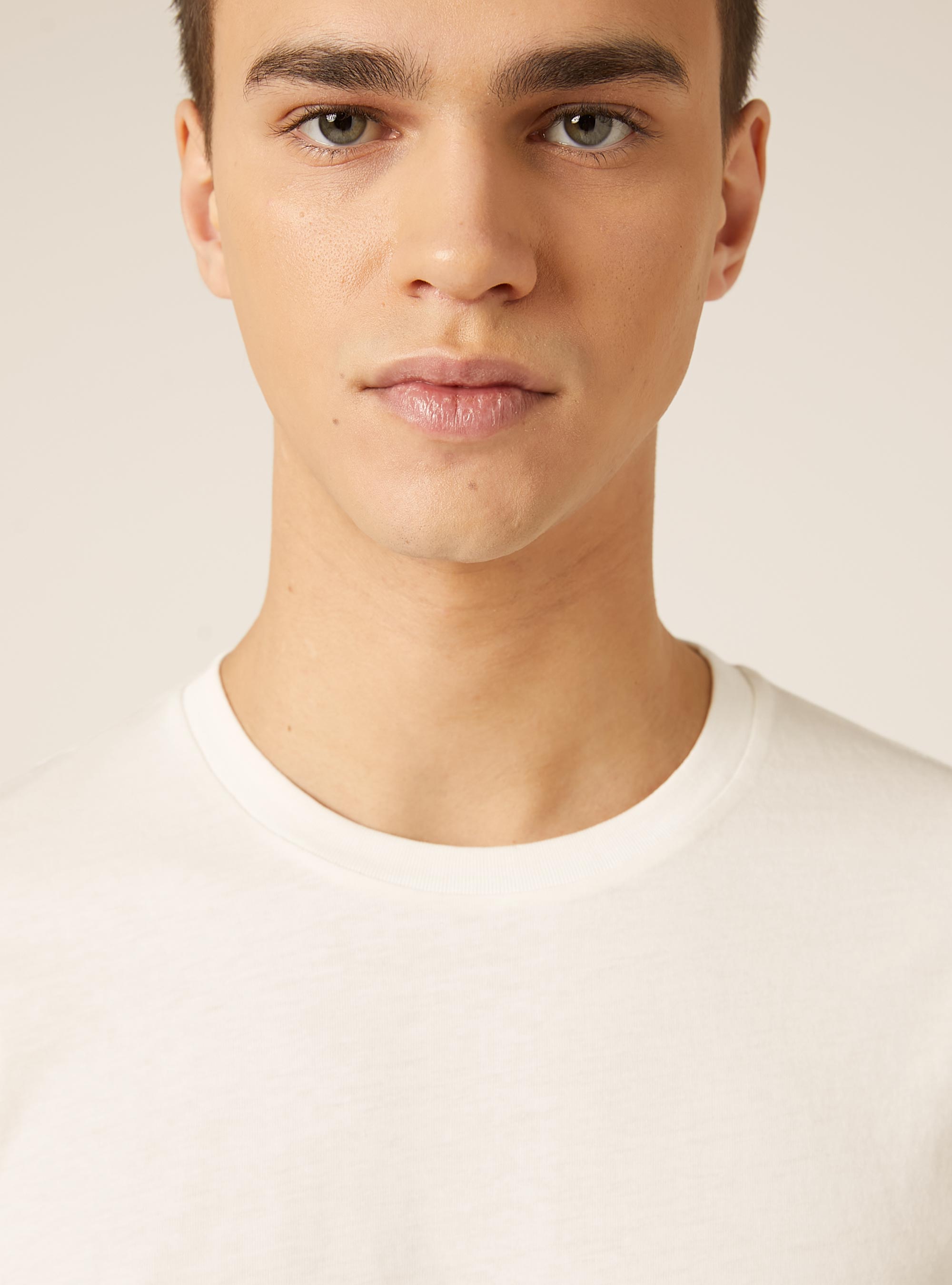 Basic Baumwoll T-Shirt, WH2 WHITE
