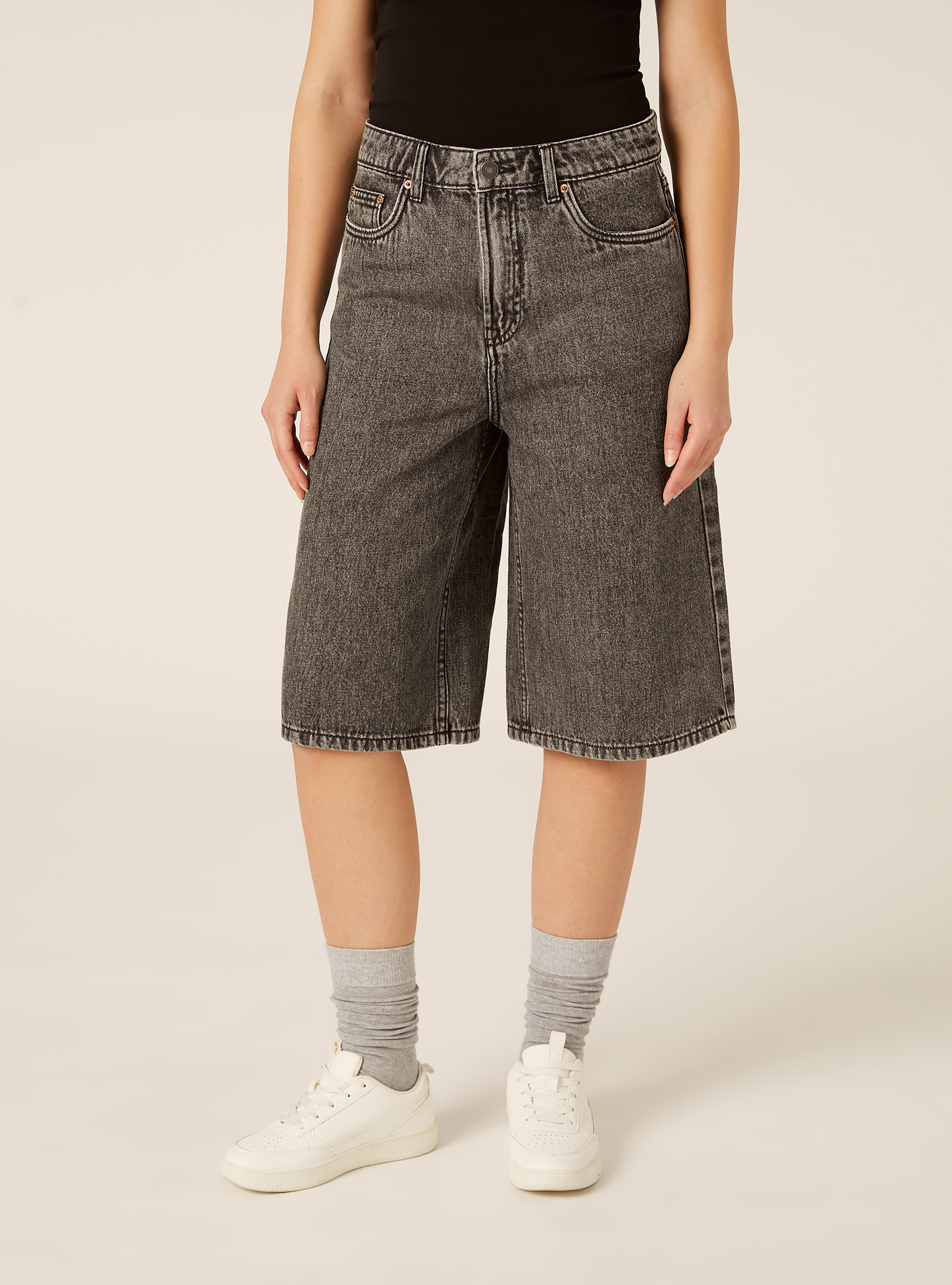 Bermuda Jorts in denim, D000 BLACK