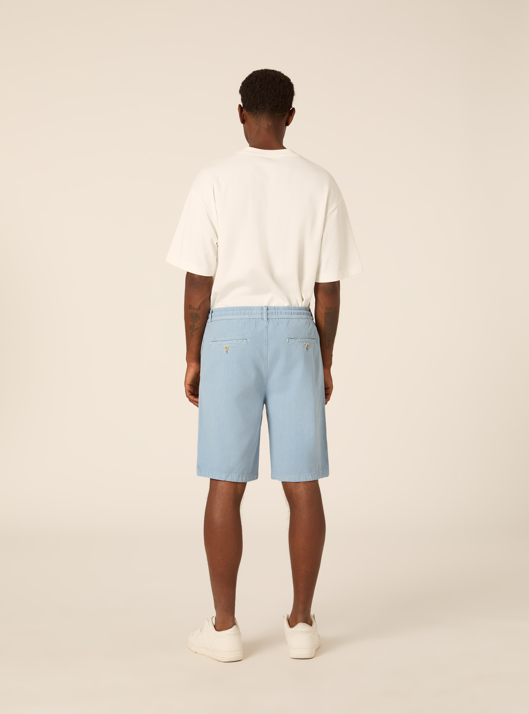 Bermuda in baby twill di cotone, AZZURRO MEDIO