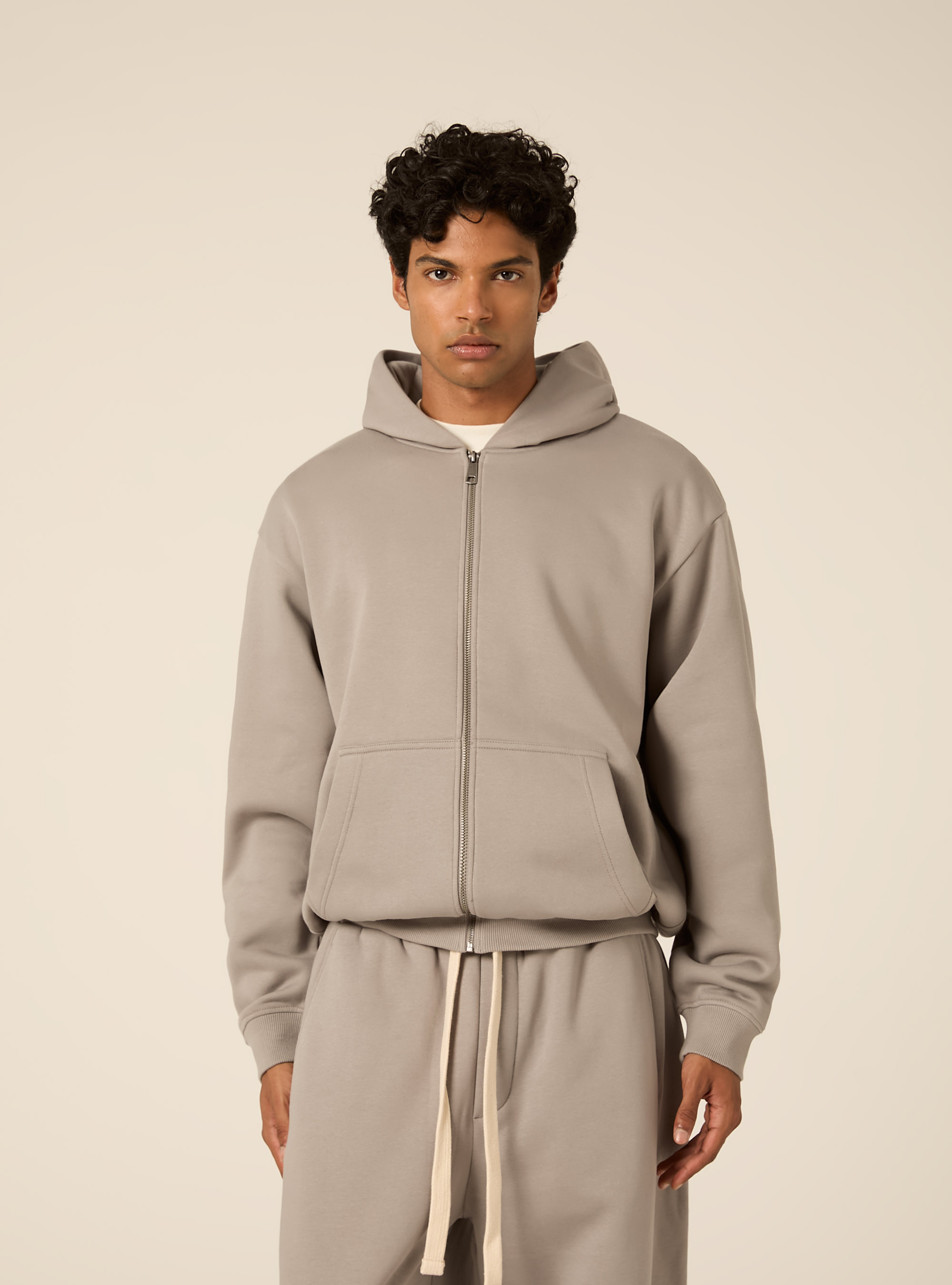Boxy fit kapuzenjacke mit rei&szlig;verschluss, GY2 GREY MEDIUM