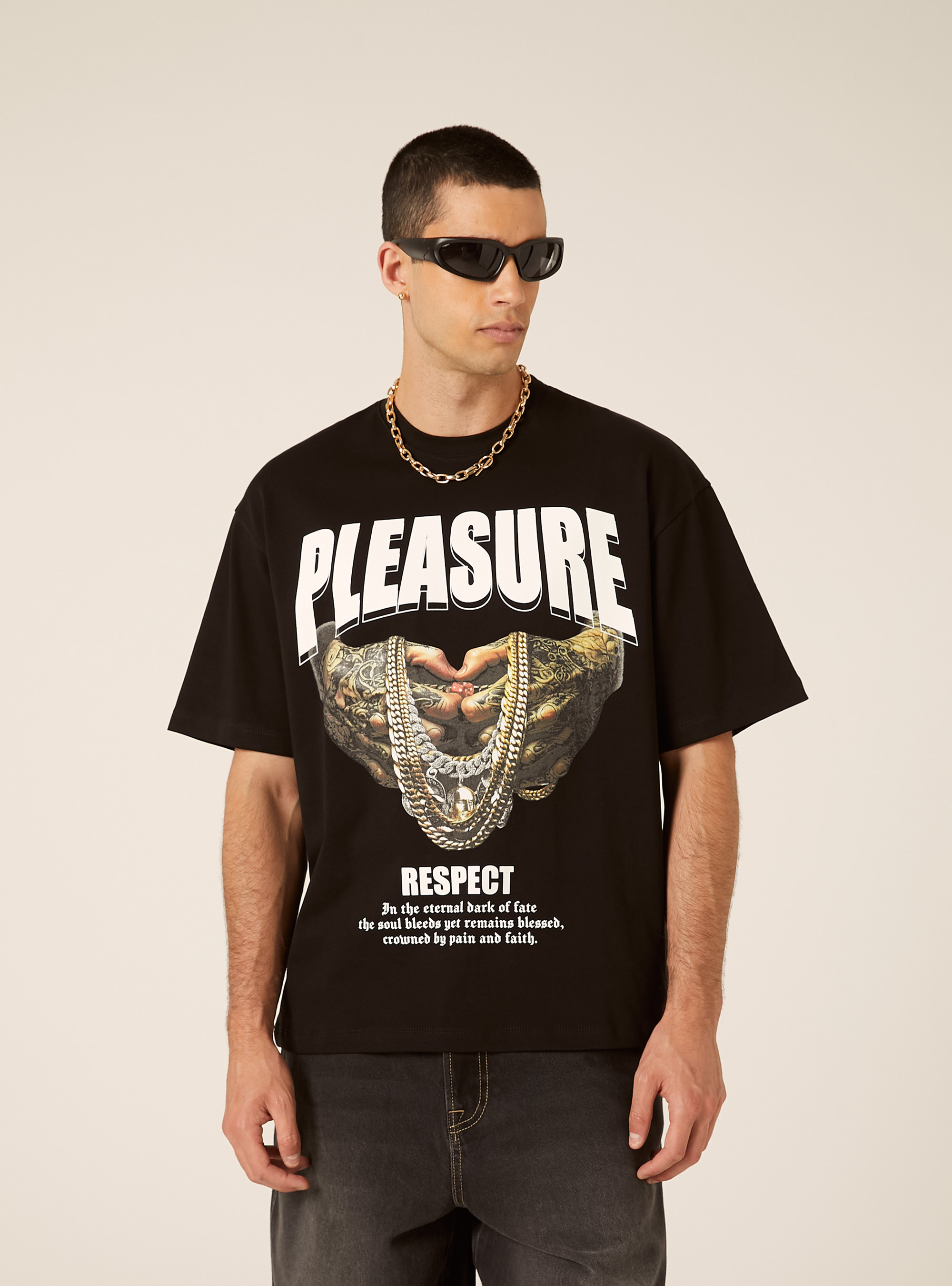 Printed Boxy Fit T-Shirt, BK1 BLACK