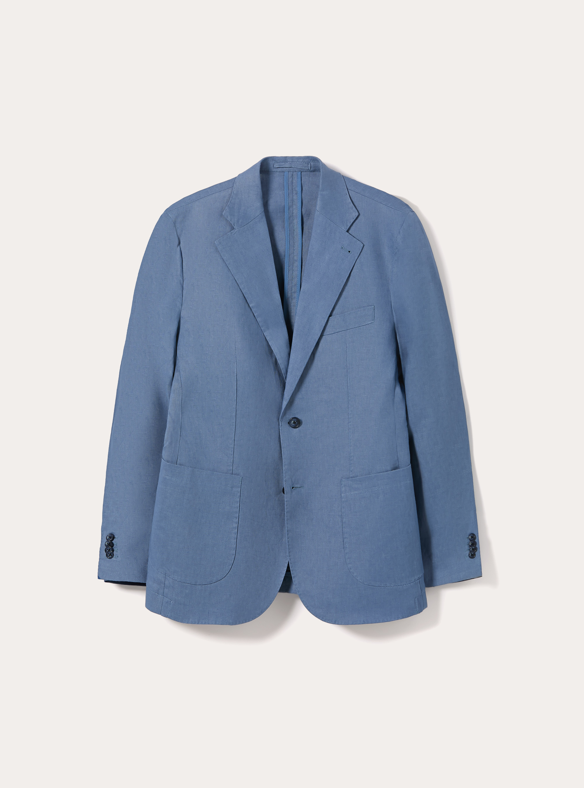 Single-breasted jacket in pure linen, AZ2 AZURE MEDIUM