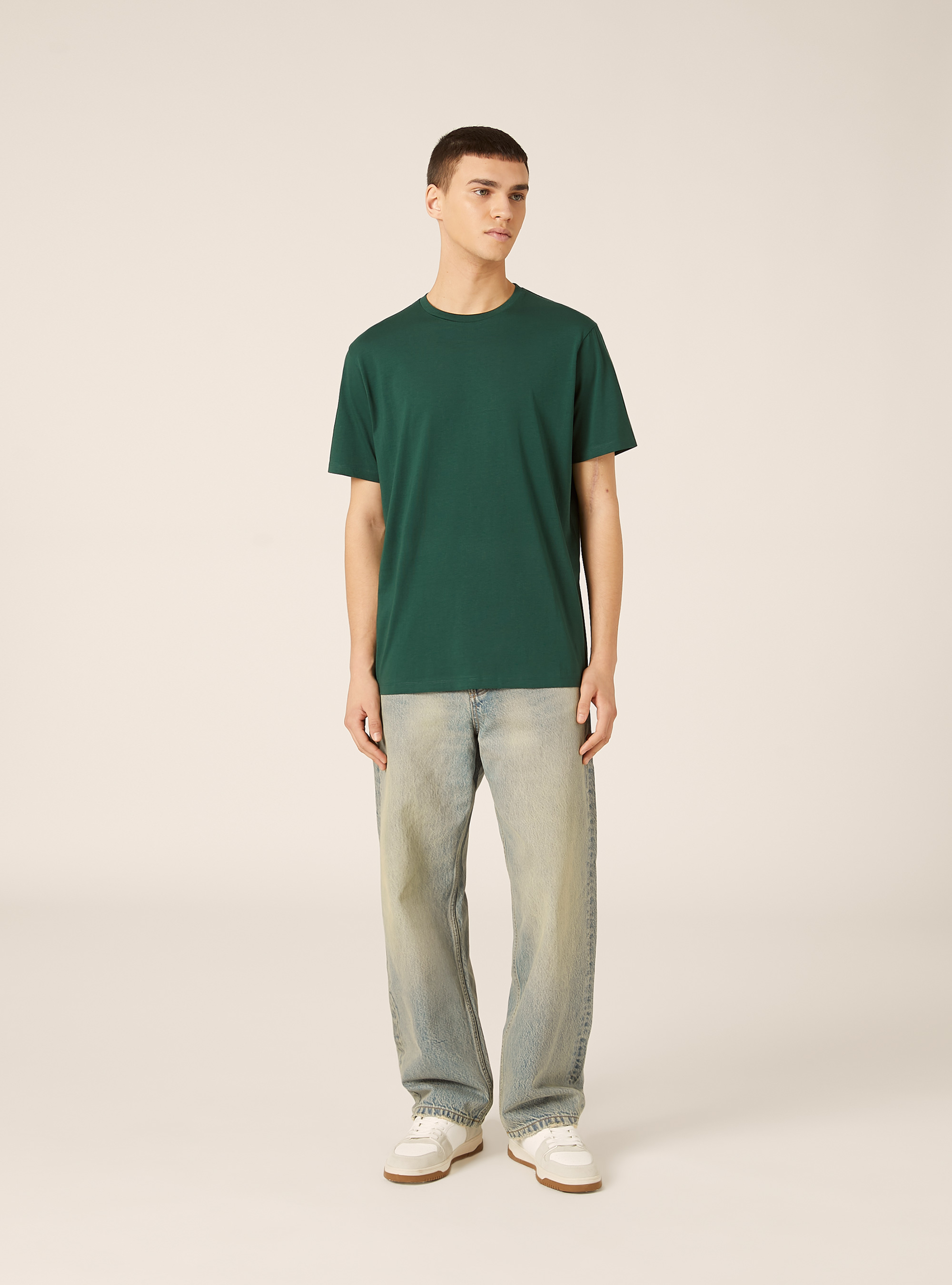 Basic Cotton T-Shirt, GN1 GREEN DARK