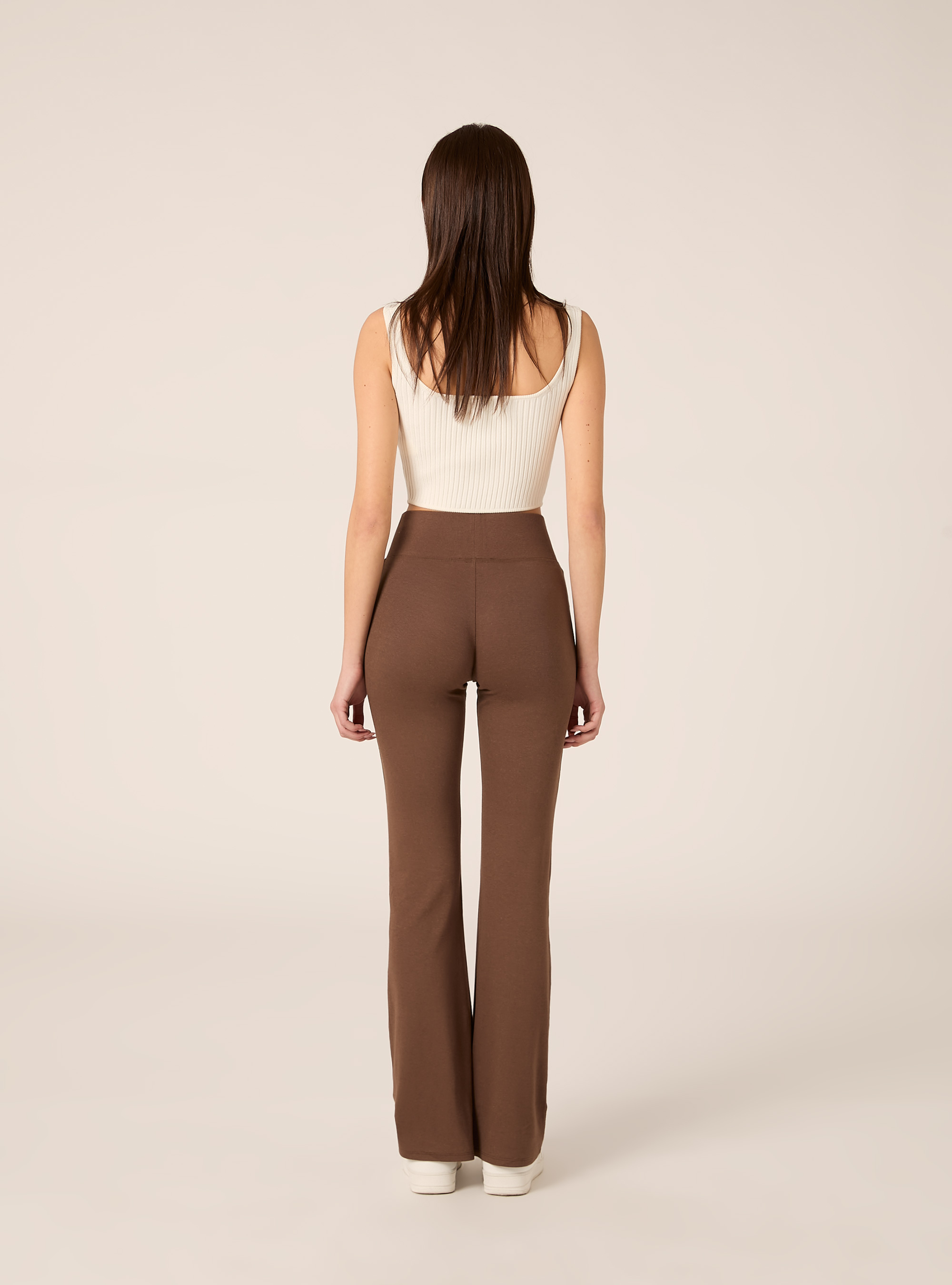 Leggings flare, MARRONE MEDIO