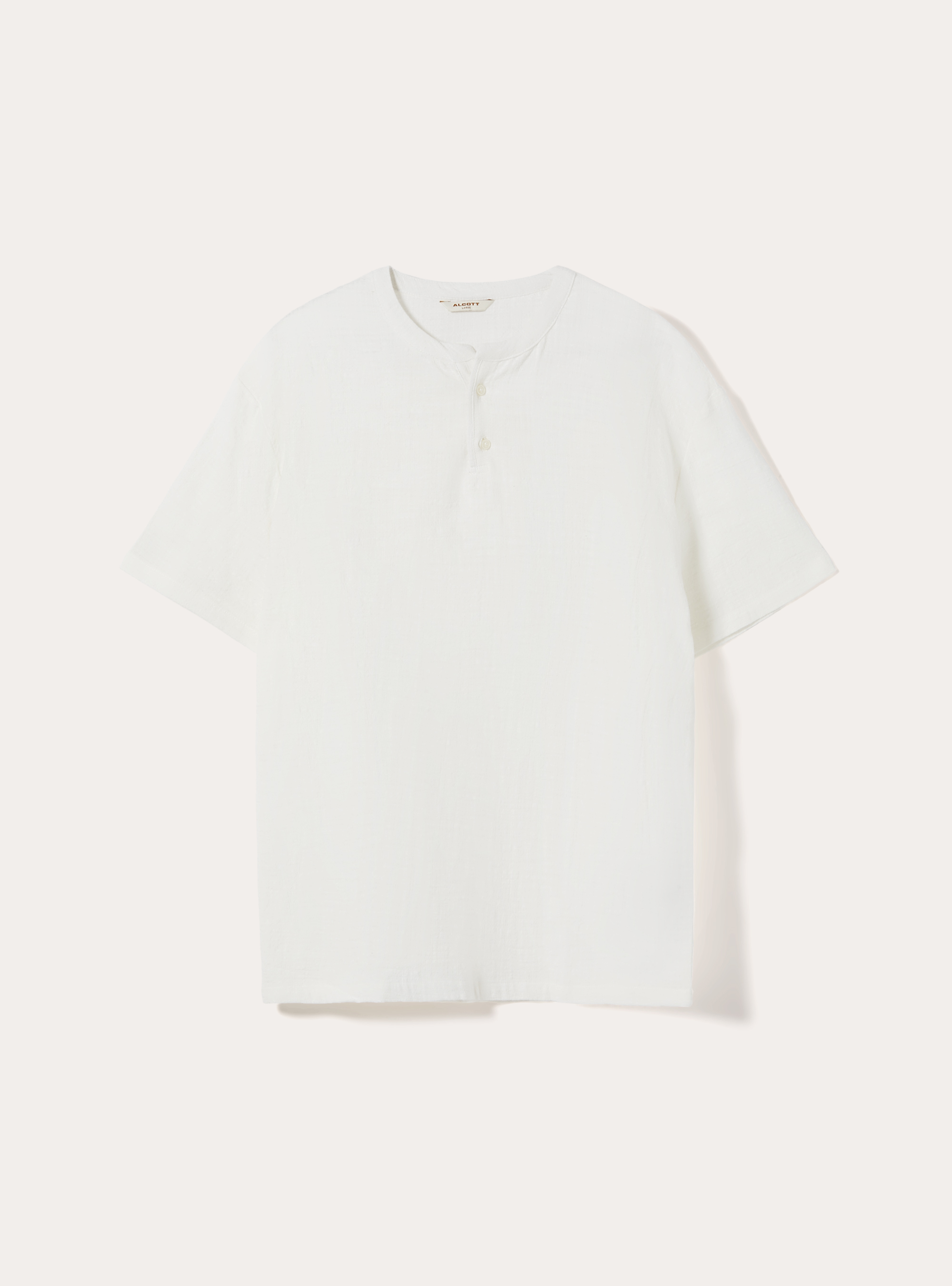 Short Sleeve Henley Shirt, WH2 WHITE