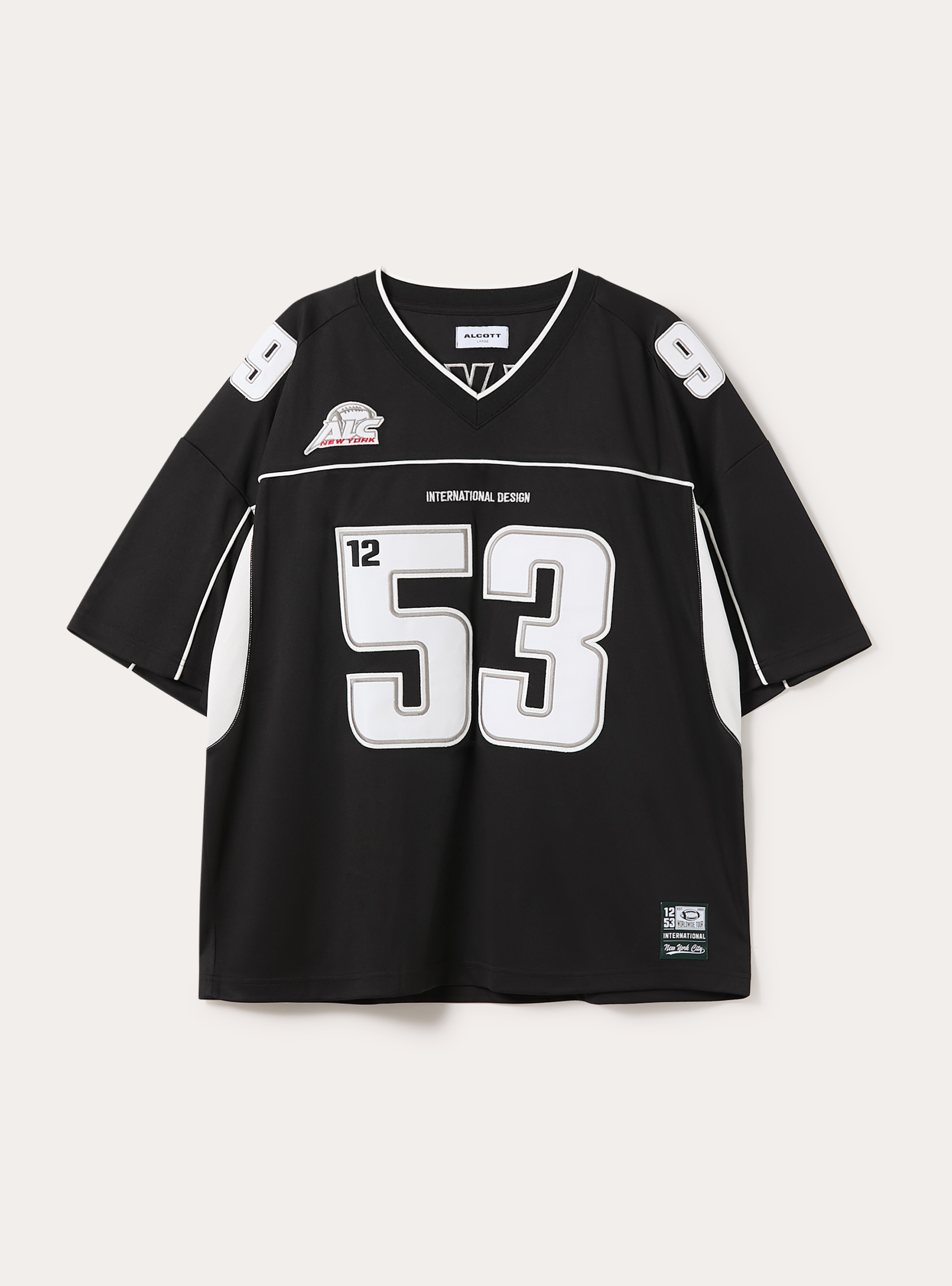 Football-T-Shirt mit Aufn&auml;hern, BK1 BLACK