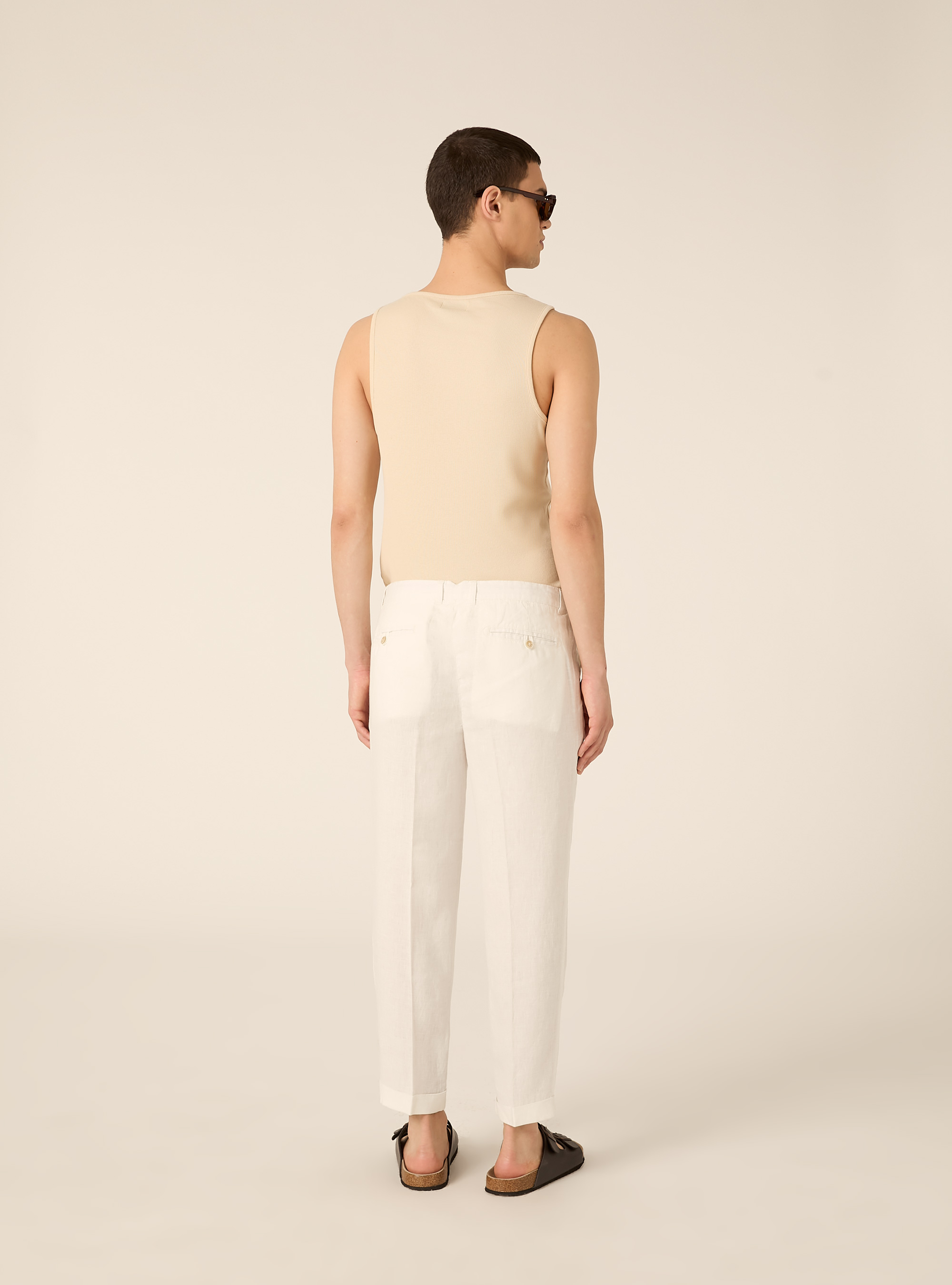 Pure linen chino trousers, WH2 WHITE