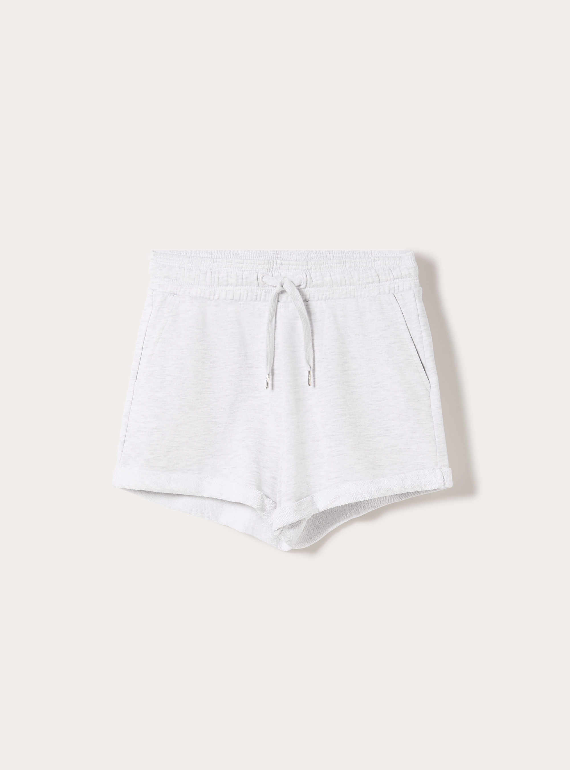 Short en Molleton de Coton avec Taille &Eacute;lastique, MGY3 GREY MEL LIGHT
