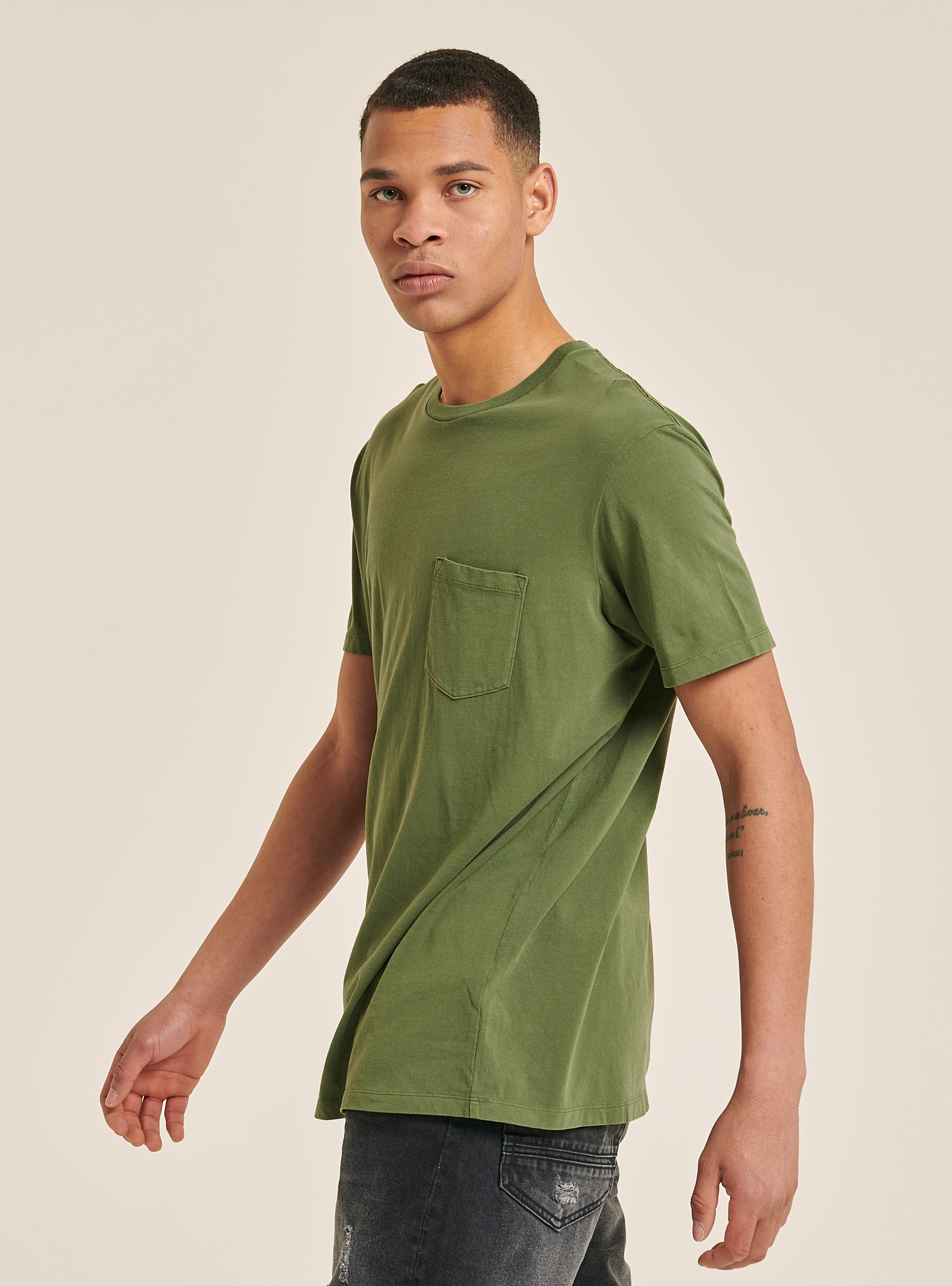 Crew-neck t-shirt with pocket, KY2 KAKY MEDIUM