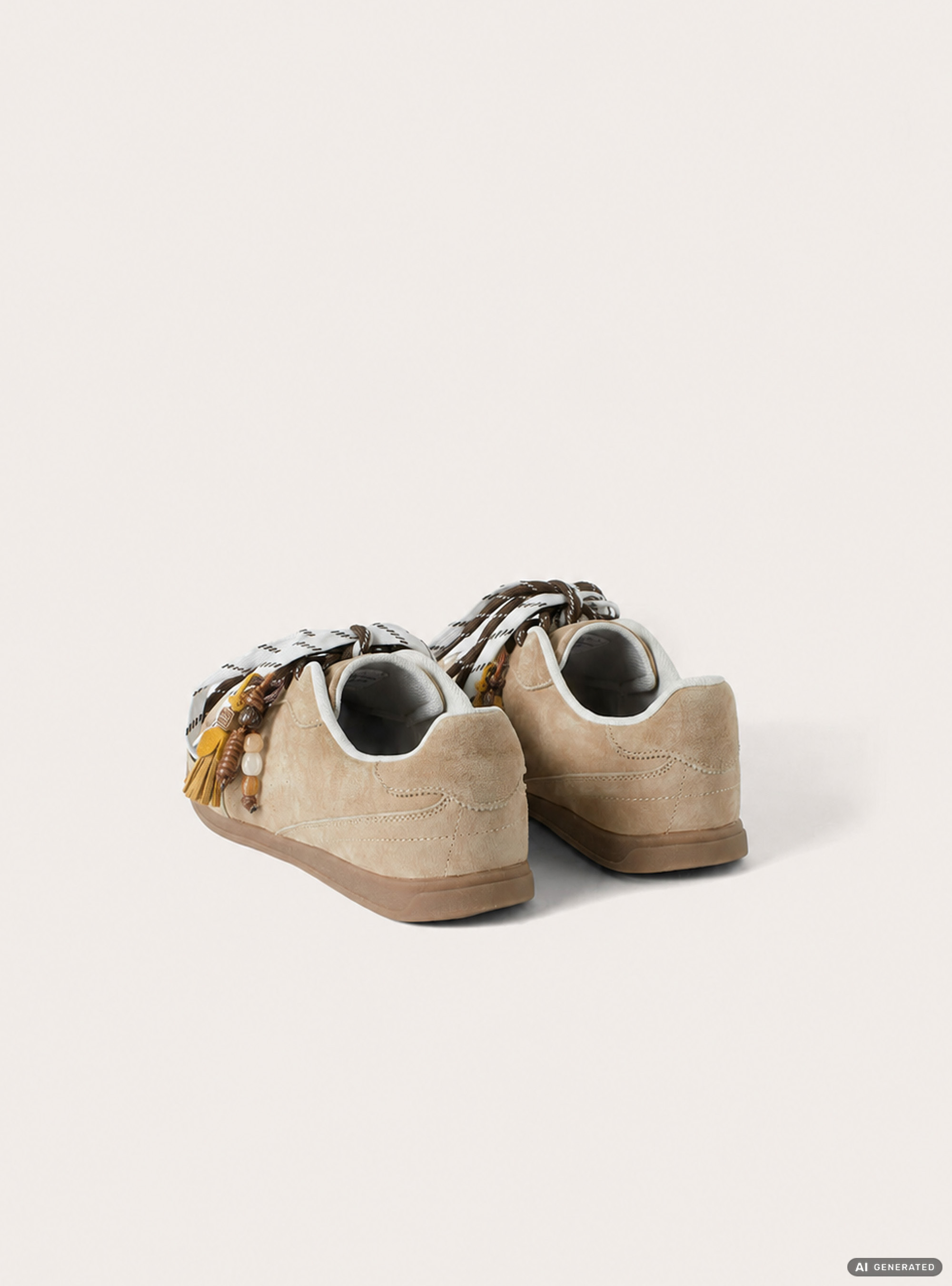 Suede-Effect Sneakers, BG2 BEIGE MEDIUM