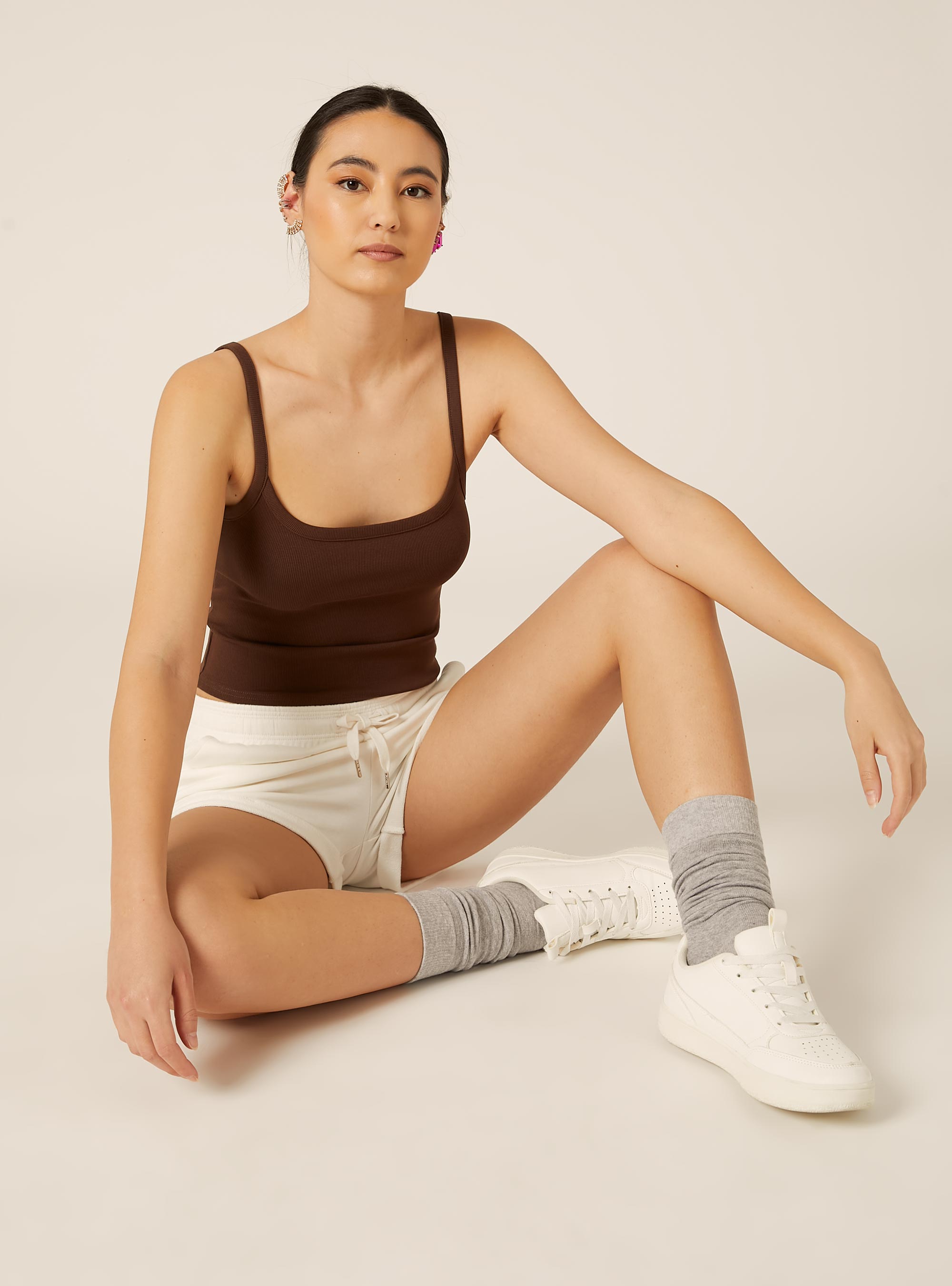 Debardeur Crop Cotele Basic, BR2 BROWN MEDIUM
